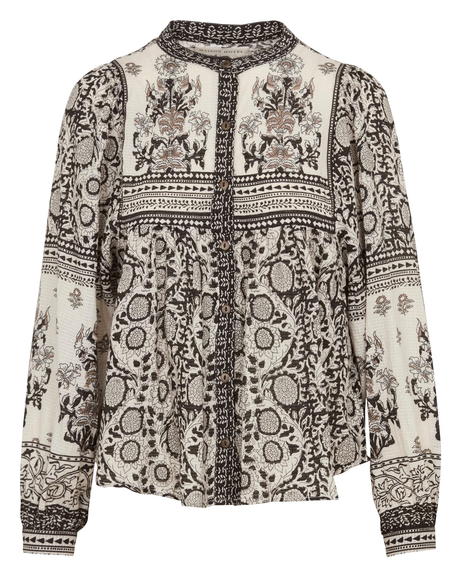 Blouse large imprimée en coton MAISON HOTEL Noir