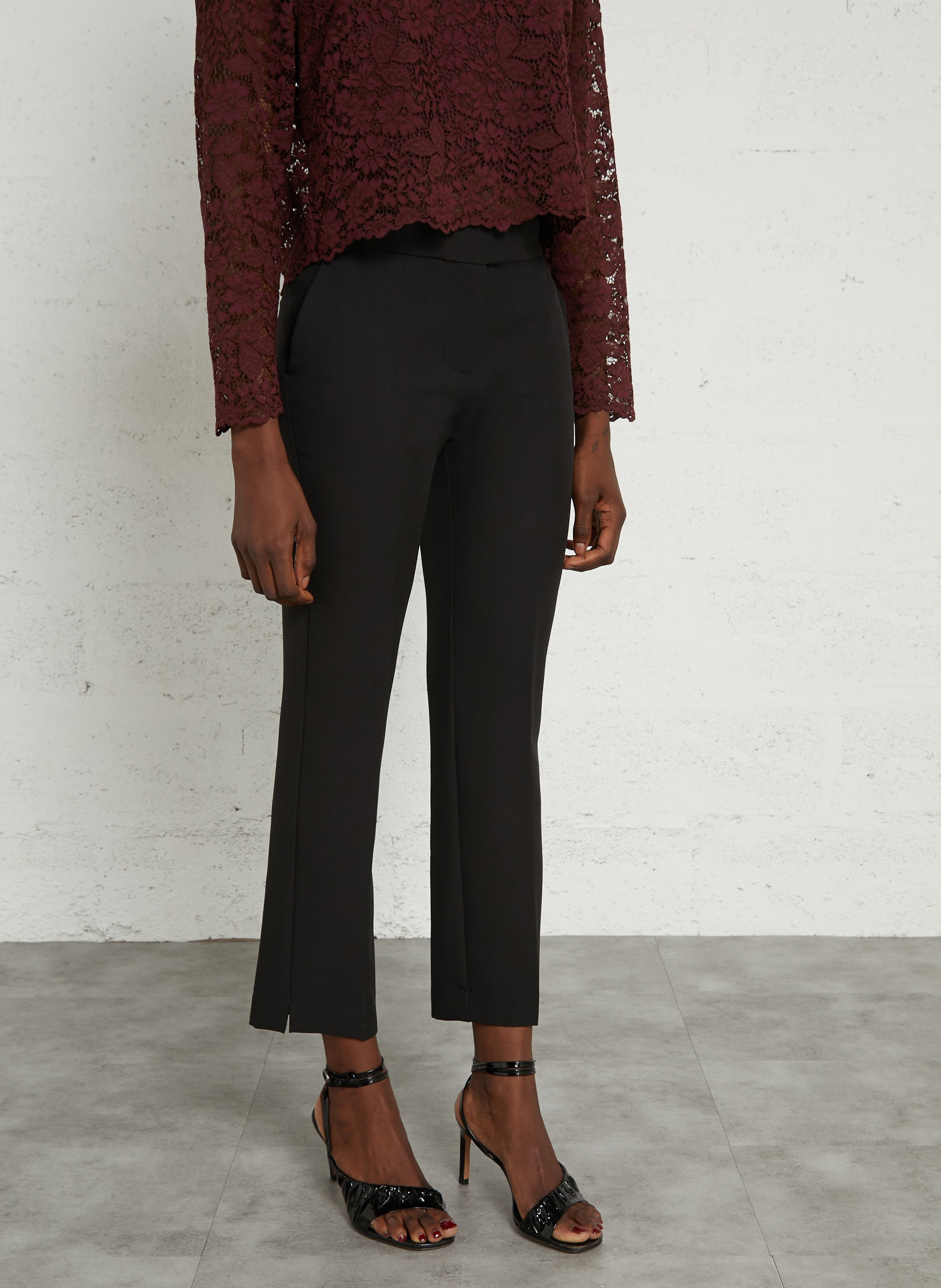 High-waisted chino trousers IMPERIAL Black