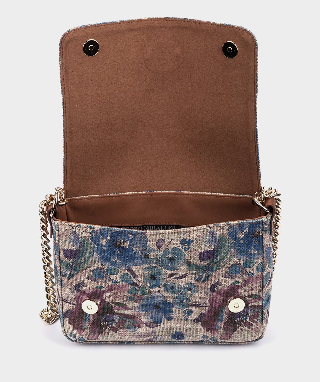 Leather shoulder bag with chain. PEDRO MIRALLES Blue