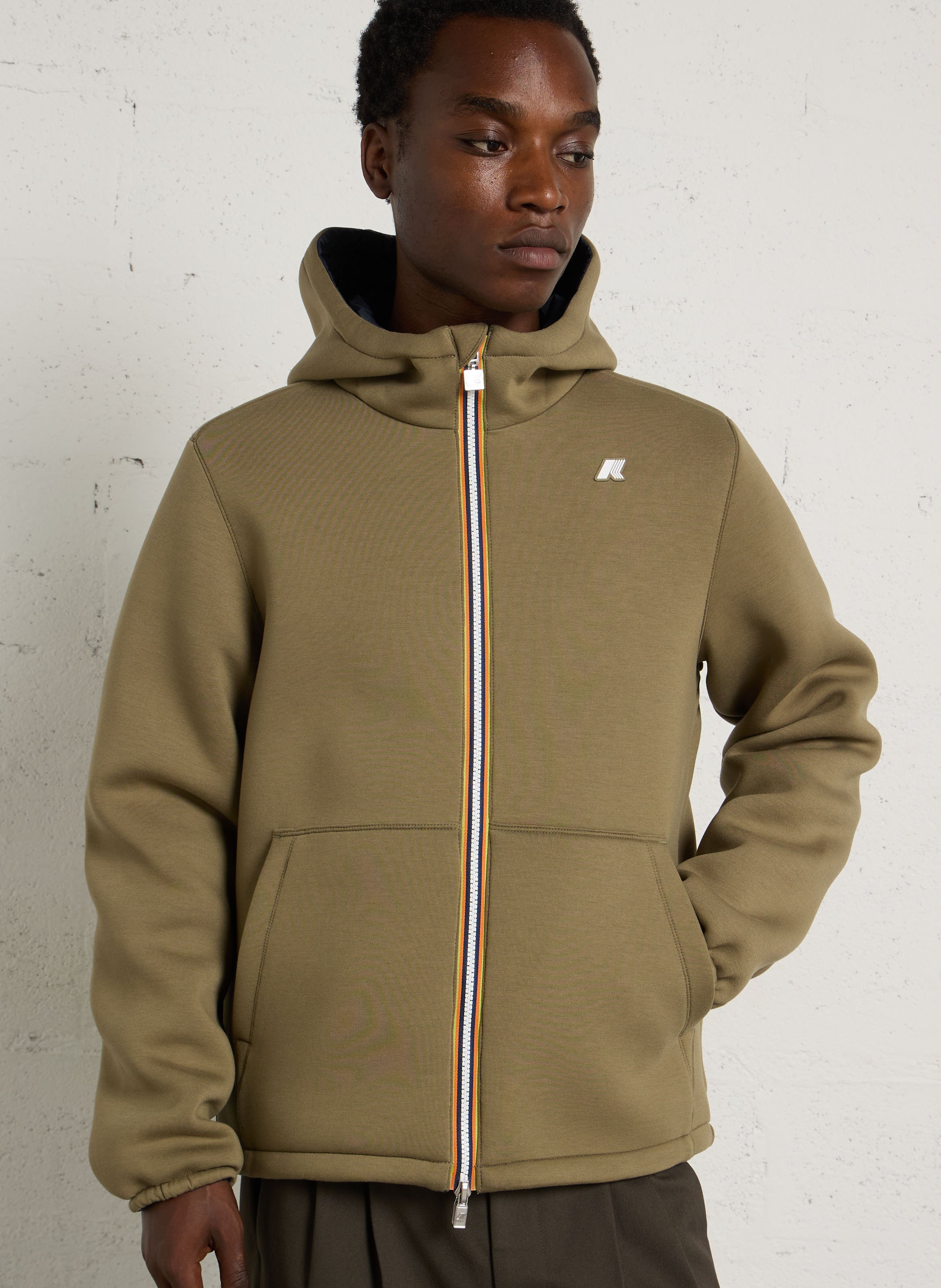 Reversible jacket with high collar K-WAY Multicolored