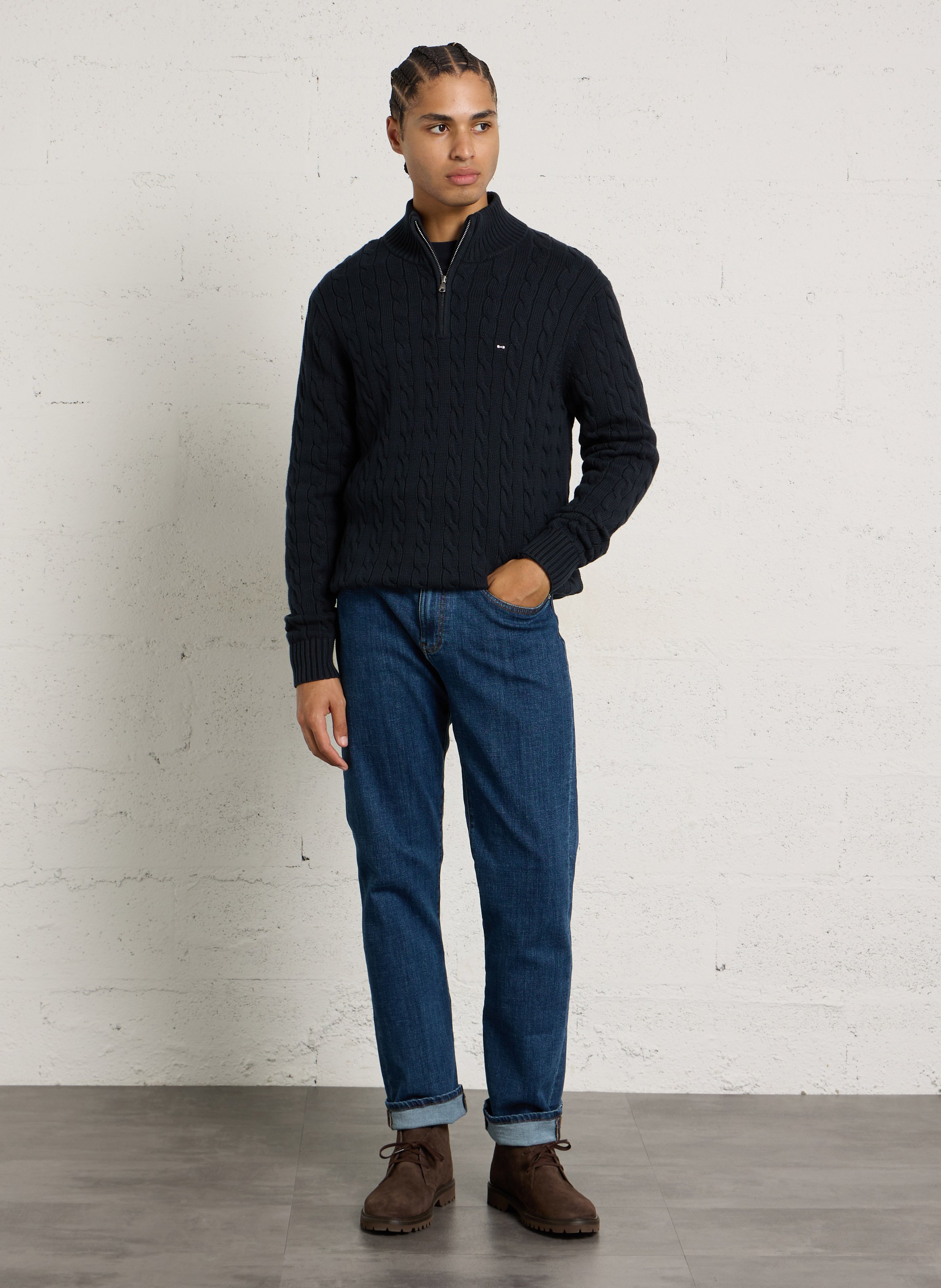 Stiefel aus Leder-Mix PEPE JEANS Braun