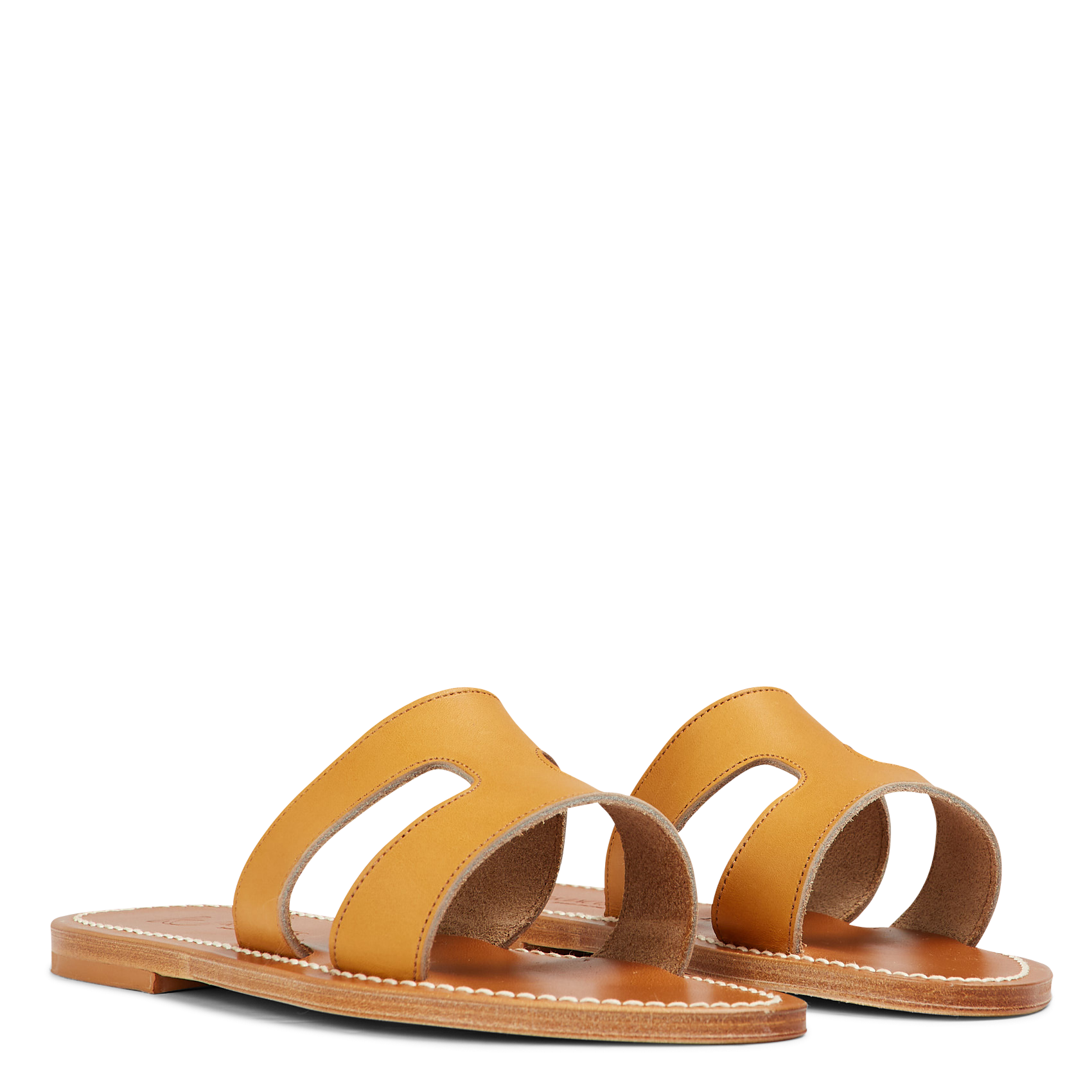 Platte leren muiltjes K JACQUES Bruin