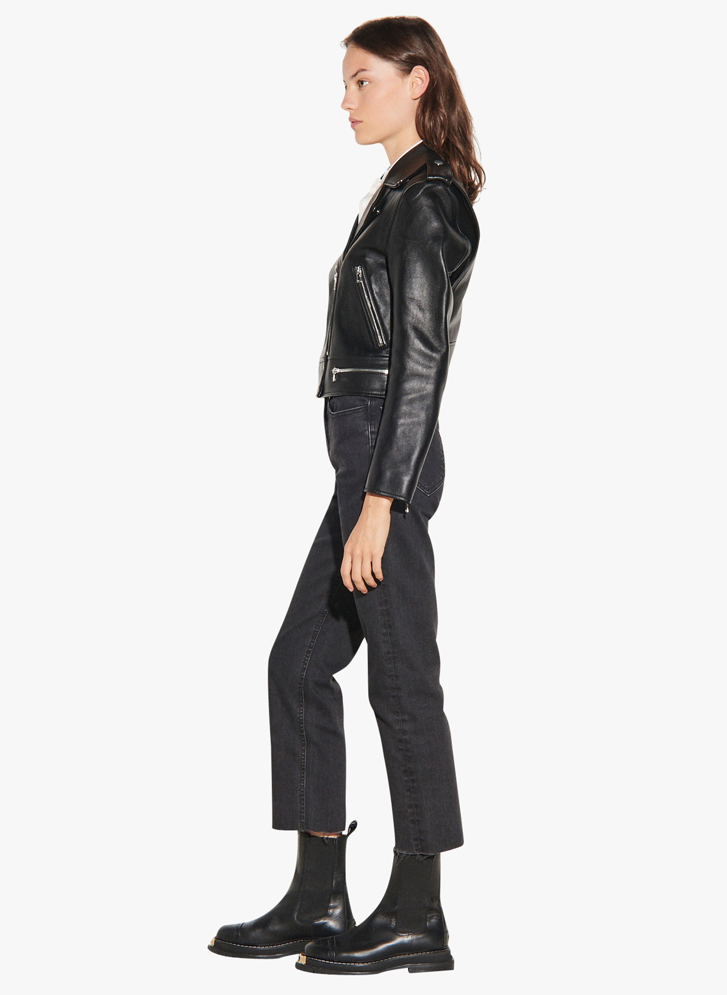 Sandro leather 2025 jacket women