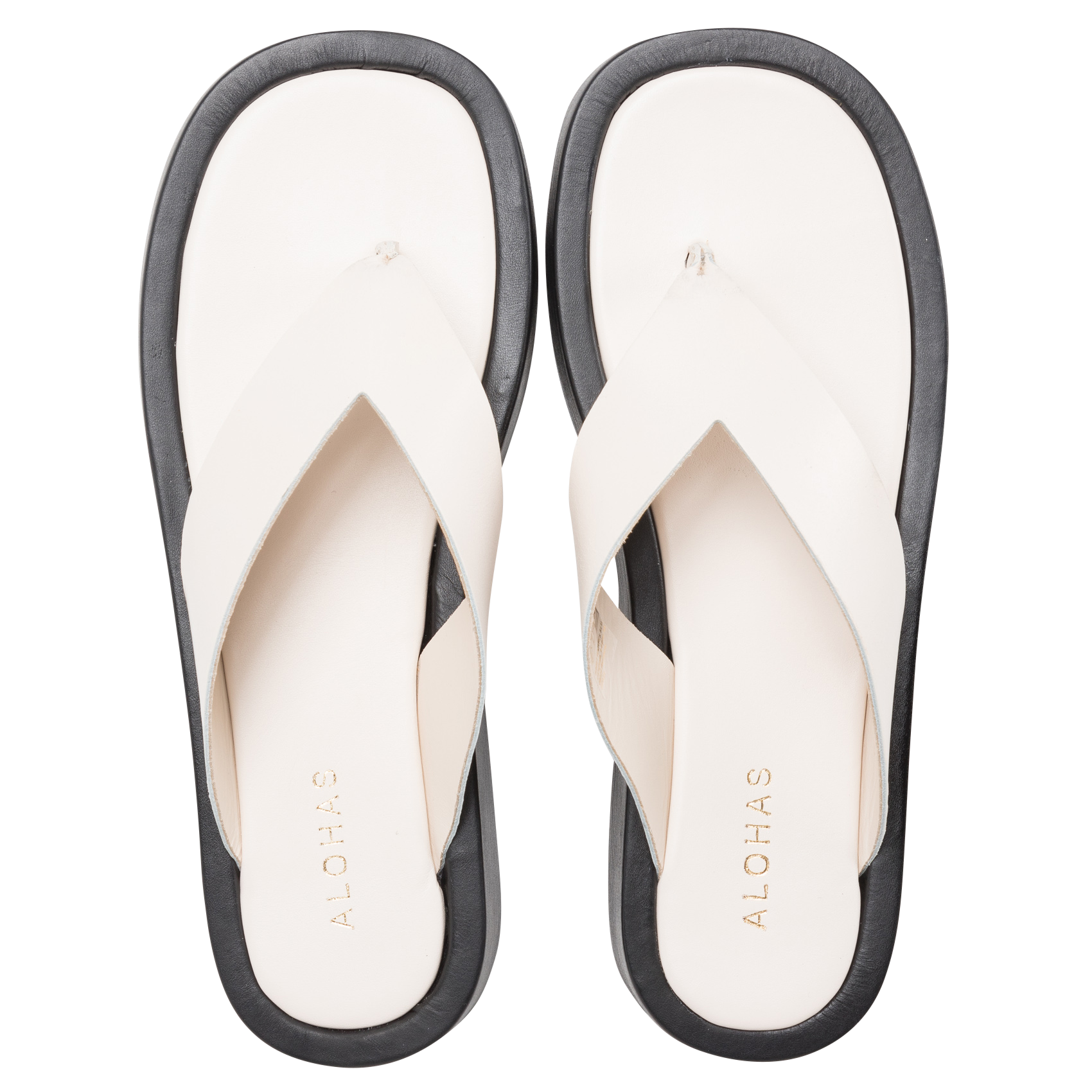 Leren teenslippers ALOHAS Beige