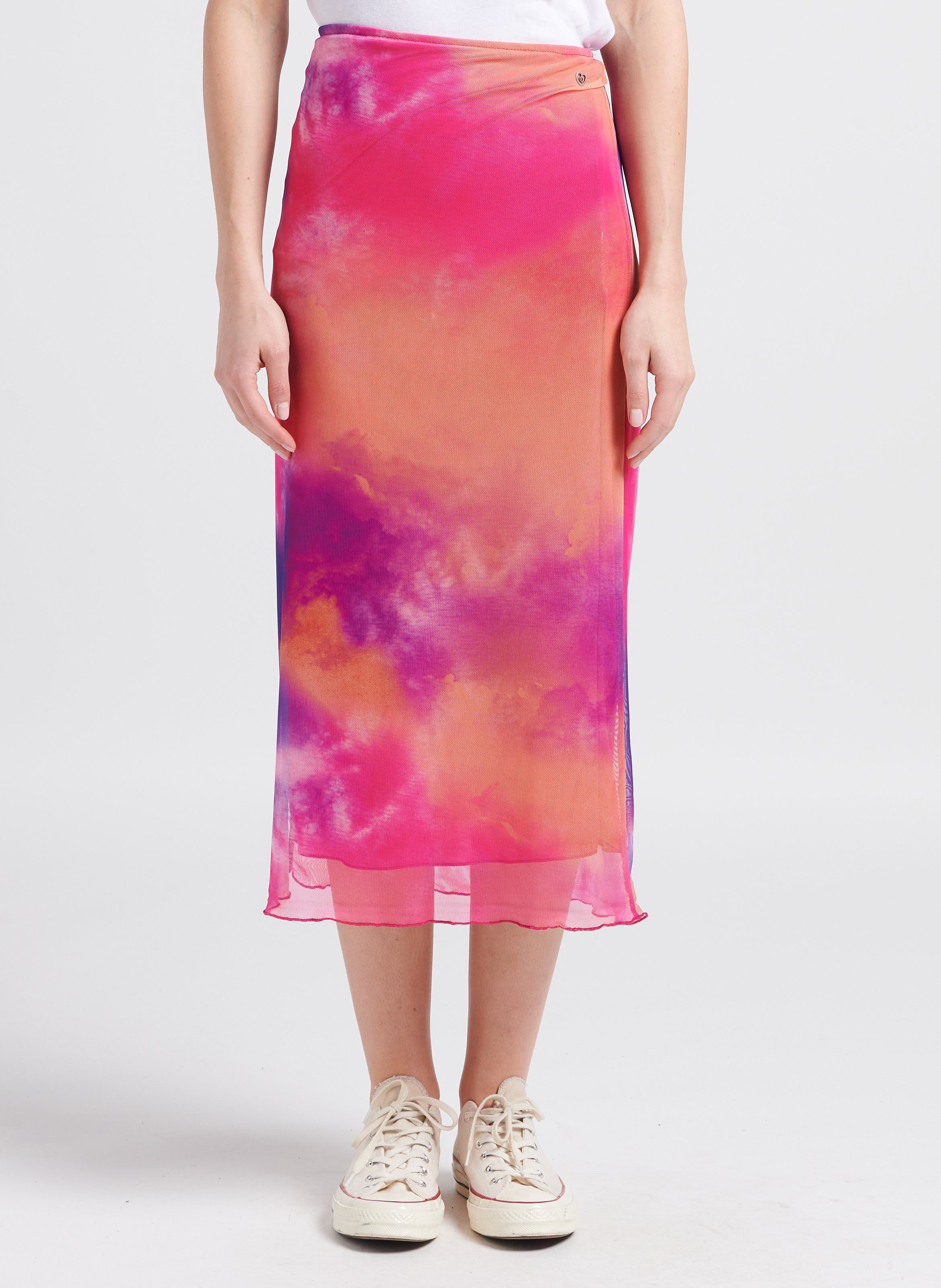 Rechte midi-rok PLEASE Oranje