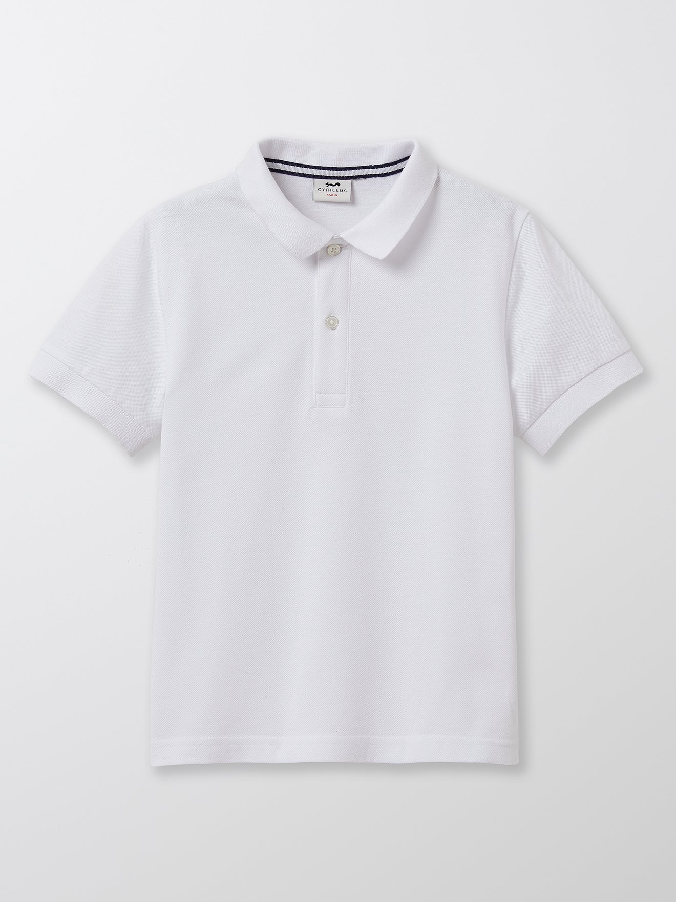 Polo En Coton Bio Blanc Cyrillus Enfant Place des Tendances