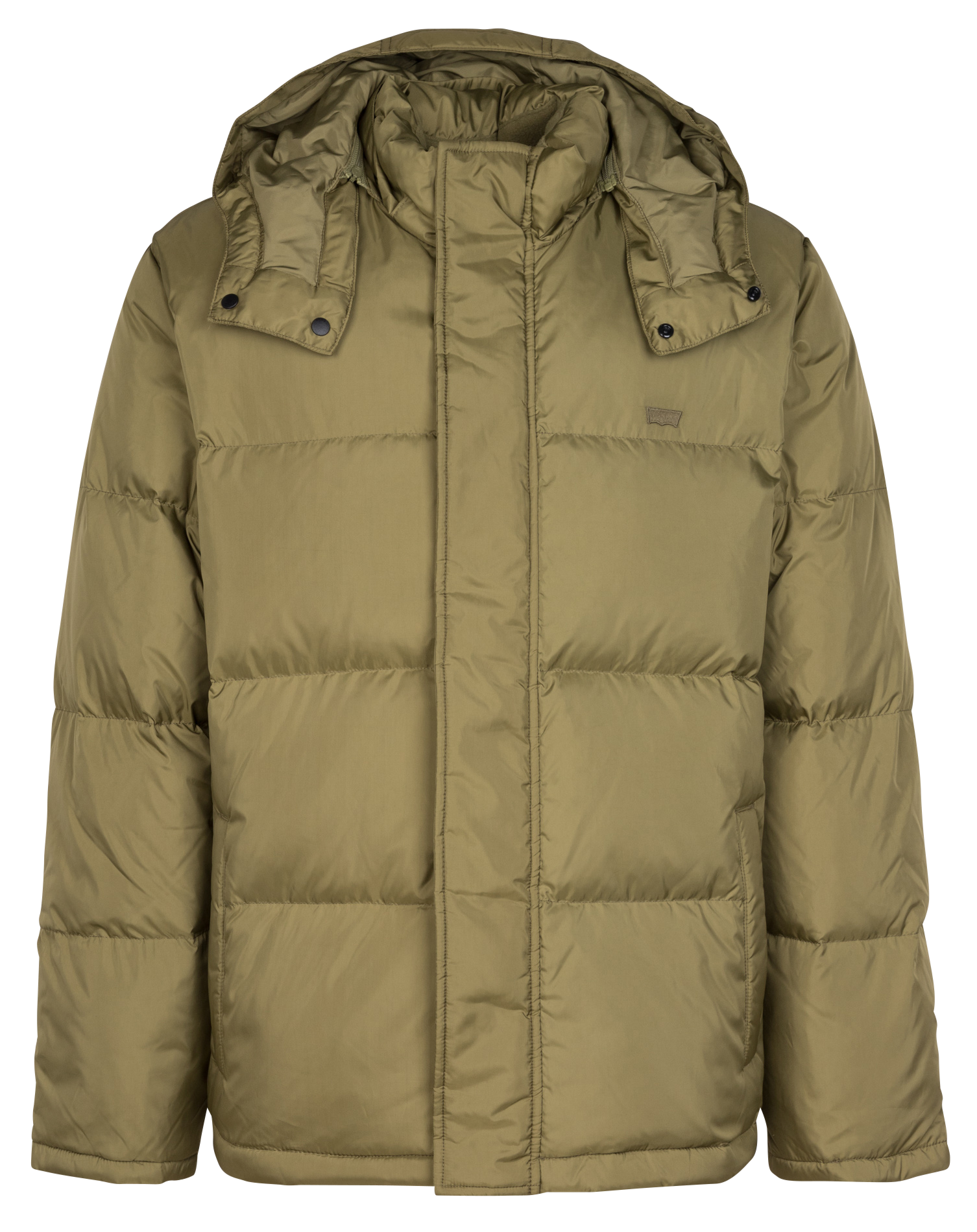 Straight-cut padded jacket with removable hood LEVI&#039;S Green