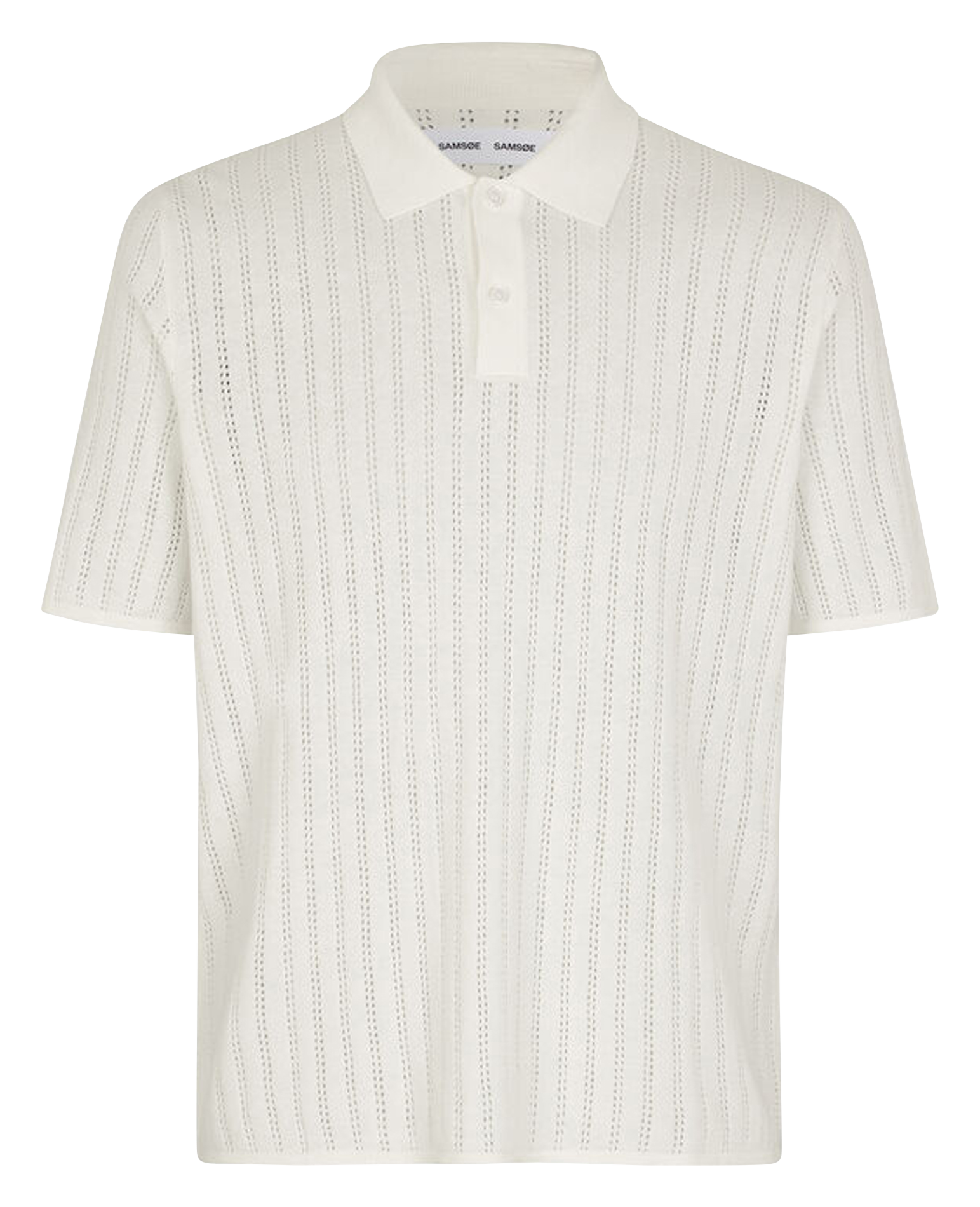 Polo en coton organique et en laine mélangés SAMSOE SAMSOE Blanc