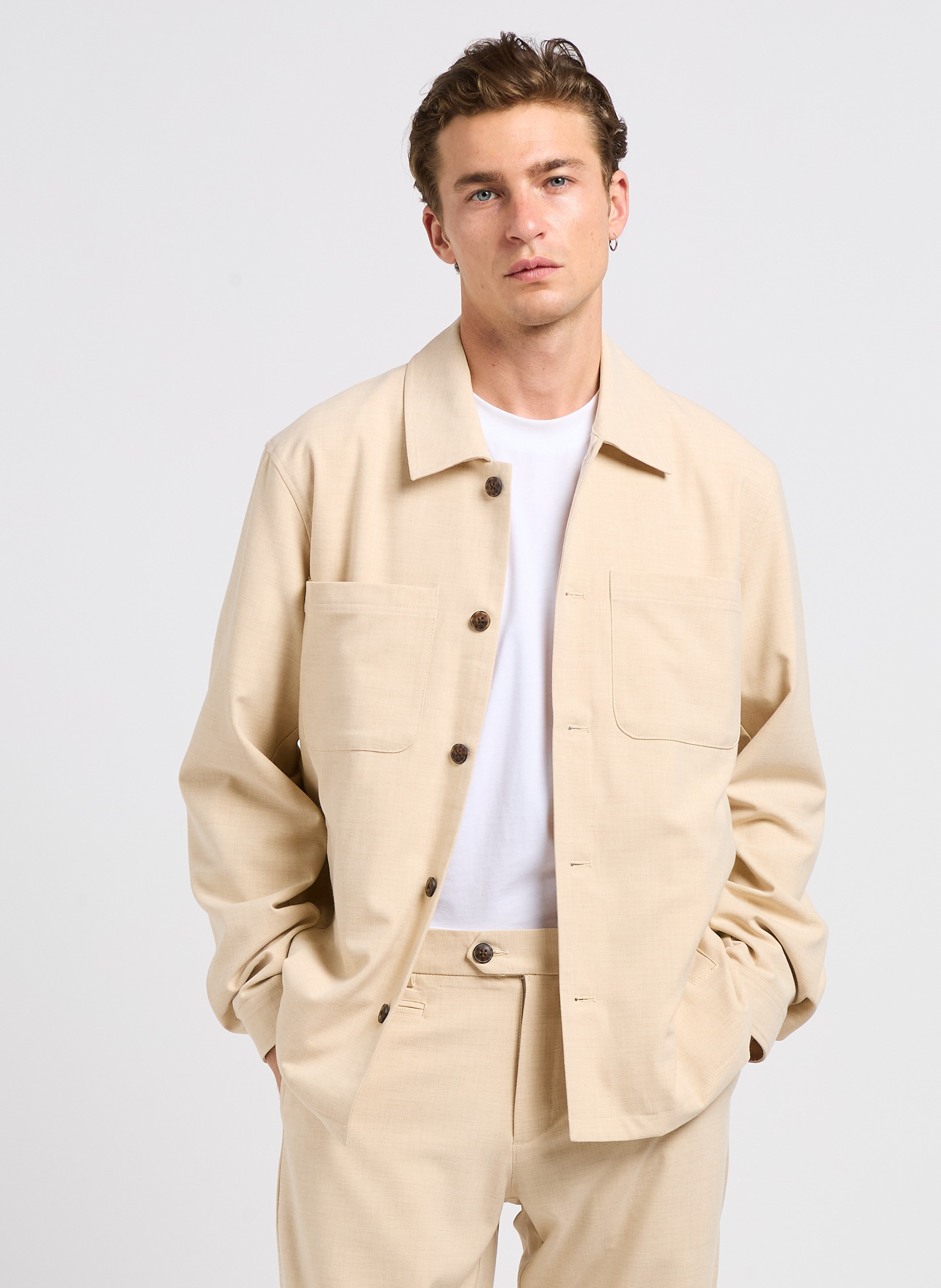 Surchemise col classique regular-fit LES DEUX Marron