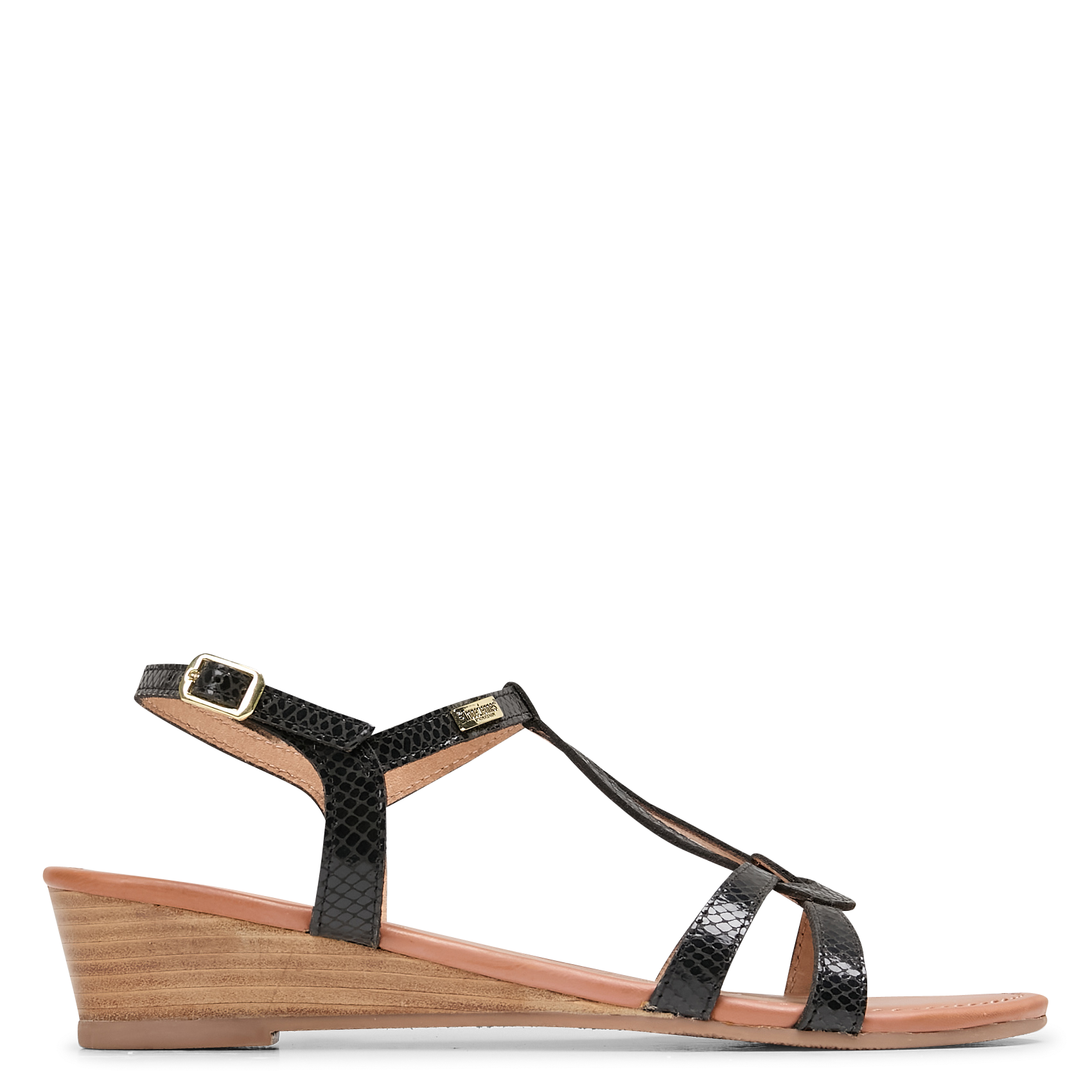 Sandales plates en cuir croco LES TROPEZIENNES PAR M.BELARBI Noir