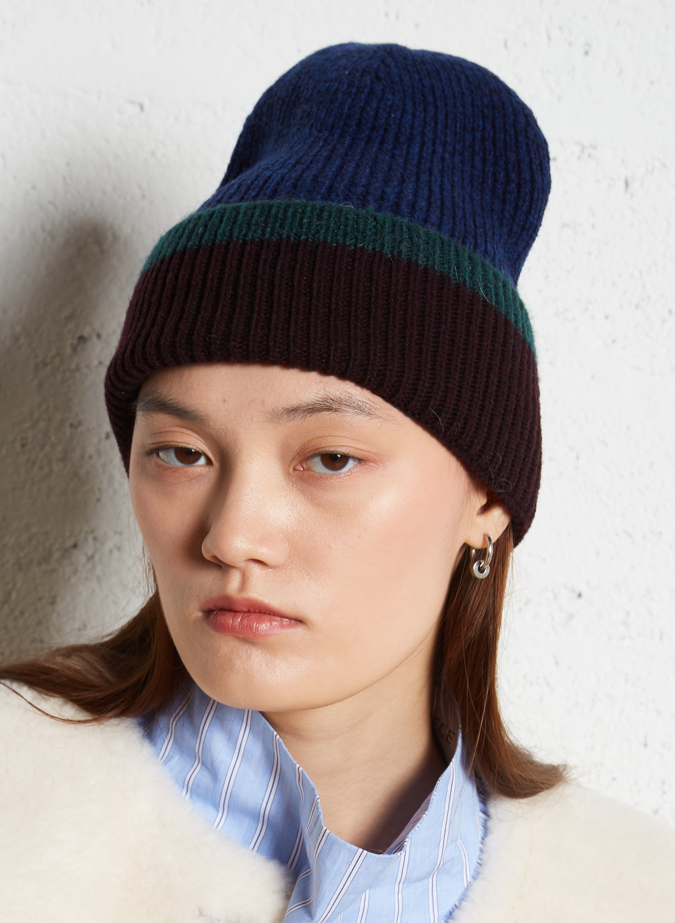 Printed wool blend beanie MAPOESIE Multicolored