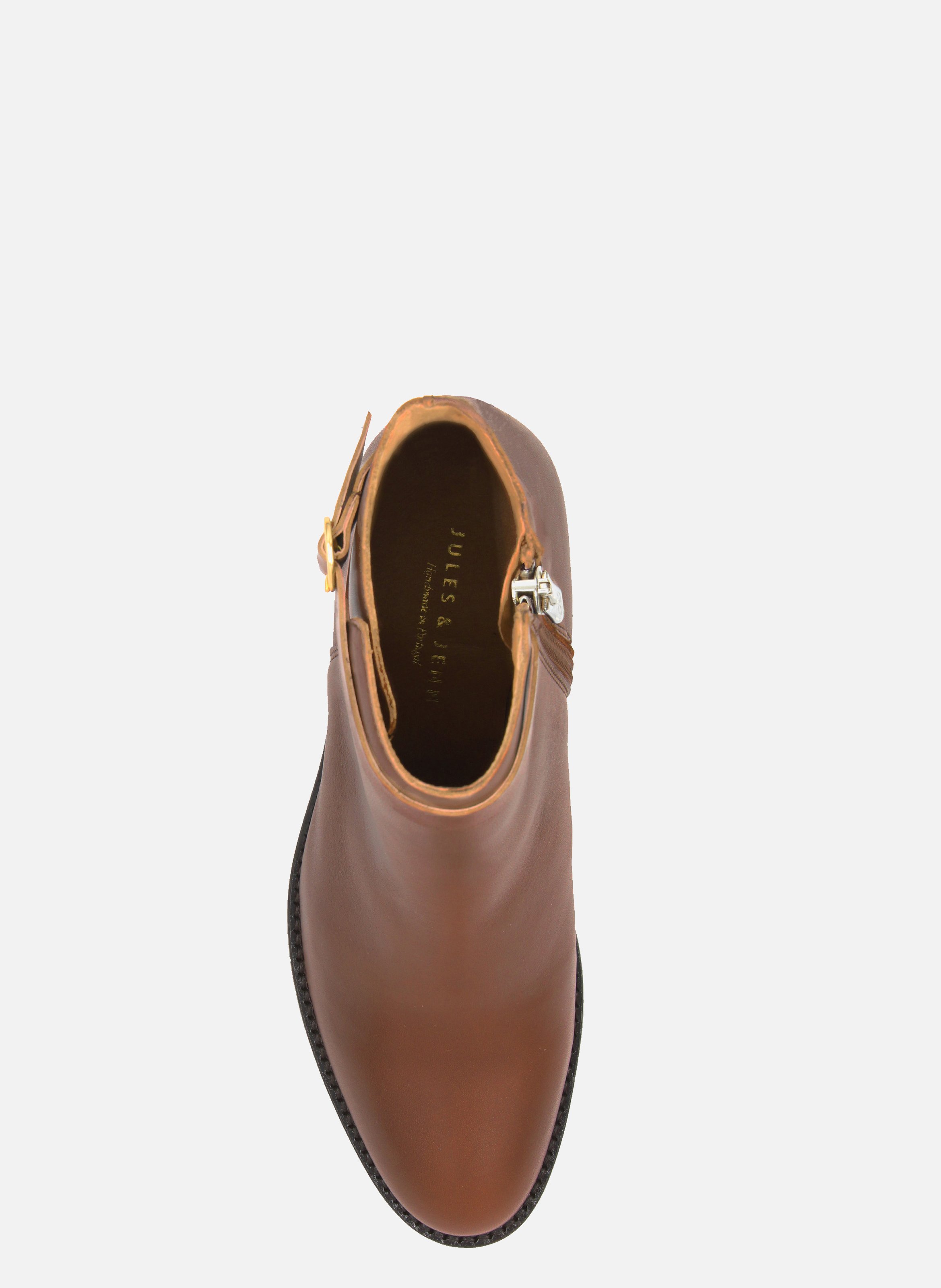 Leather riding mid-calf boots JULES & JENN Brown