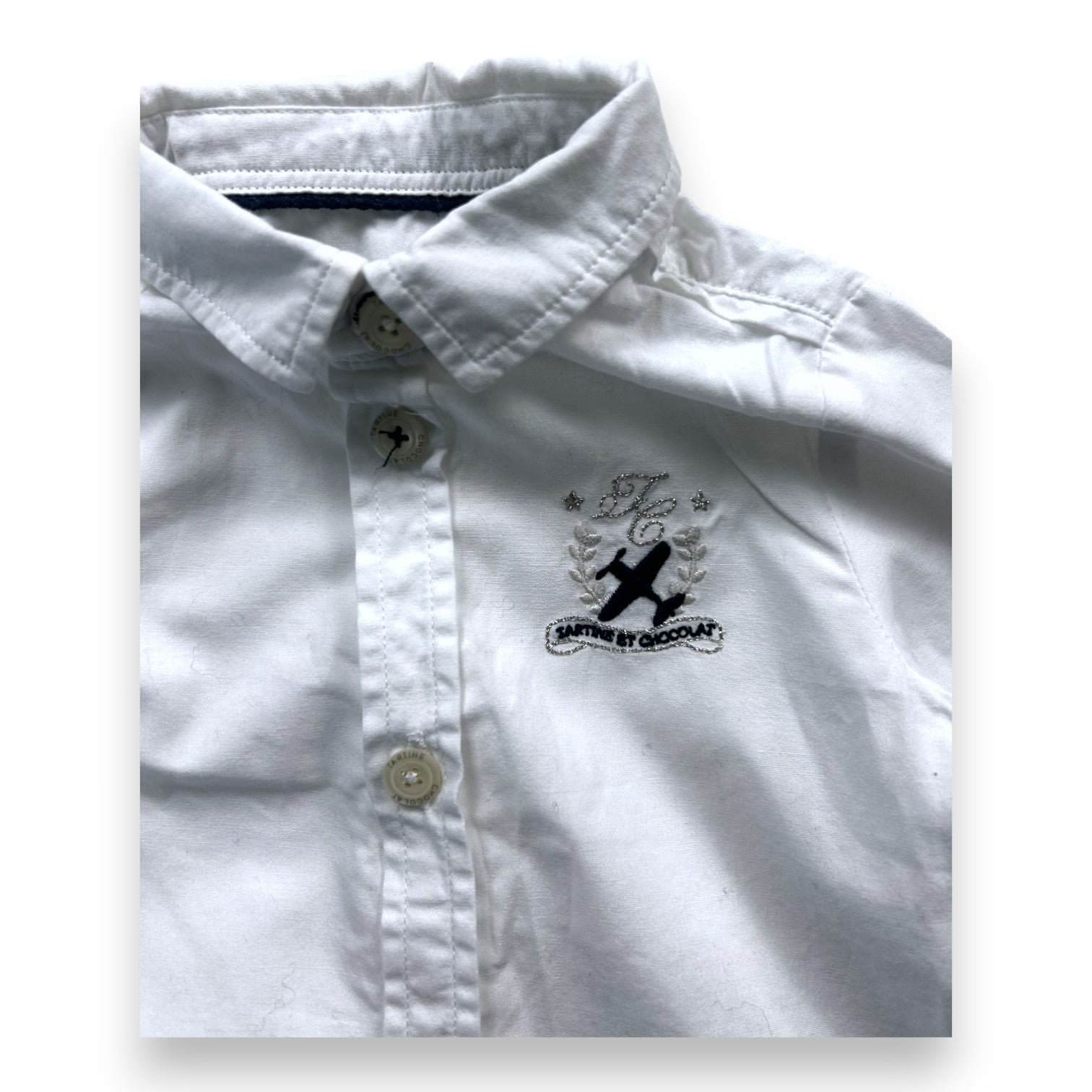 White baby shirt - 12 months TARTINE ET CHOCOLAT - seconde-main White