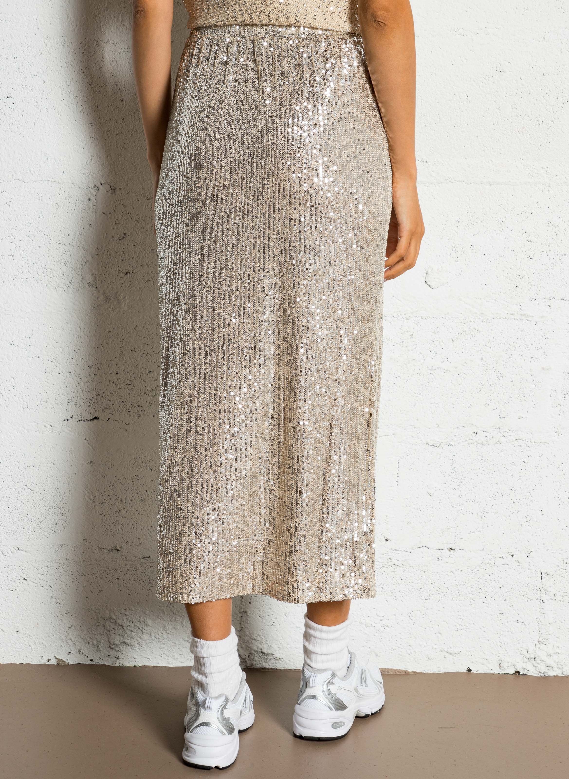 Jupe midi à sequins MAX MARA WEEK END Argent