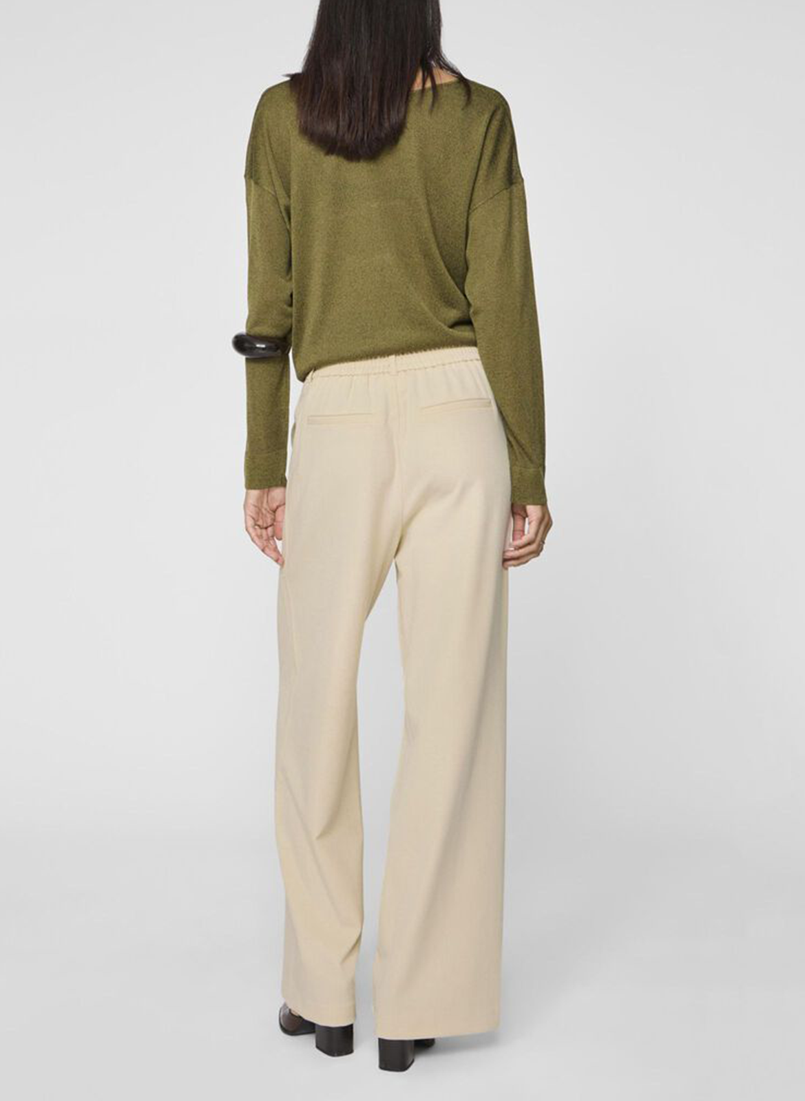 High-waisted carrot-cut trousers VILA White