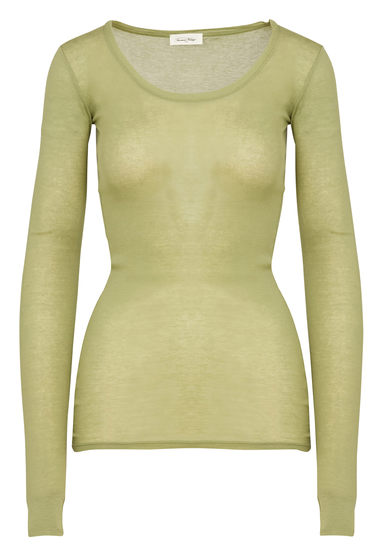 Cotton close-fit round-neck T-shirt Green