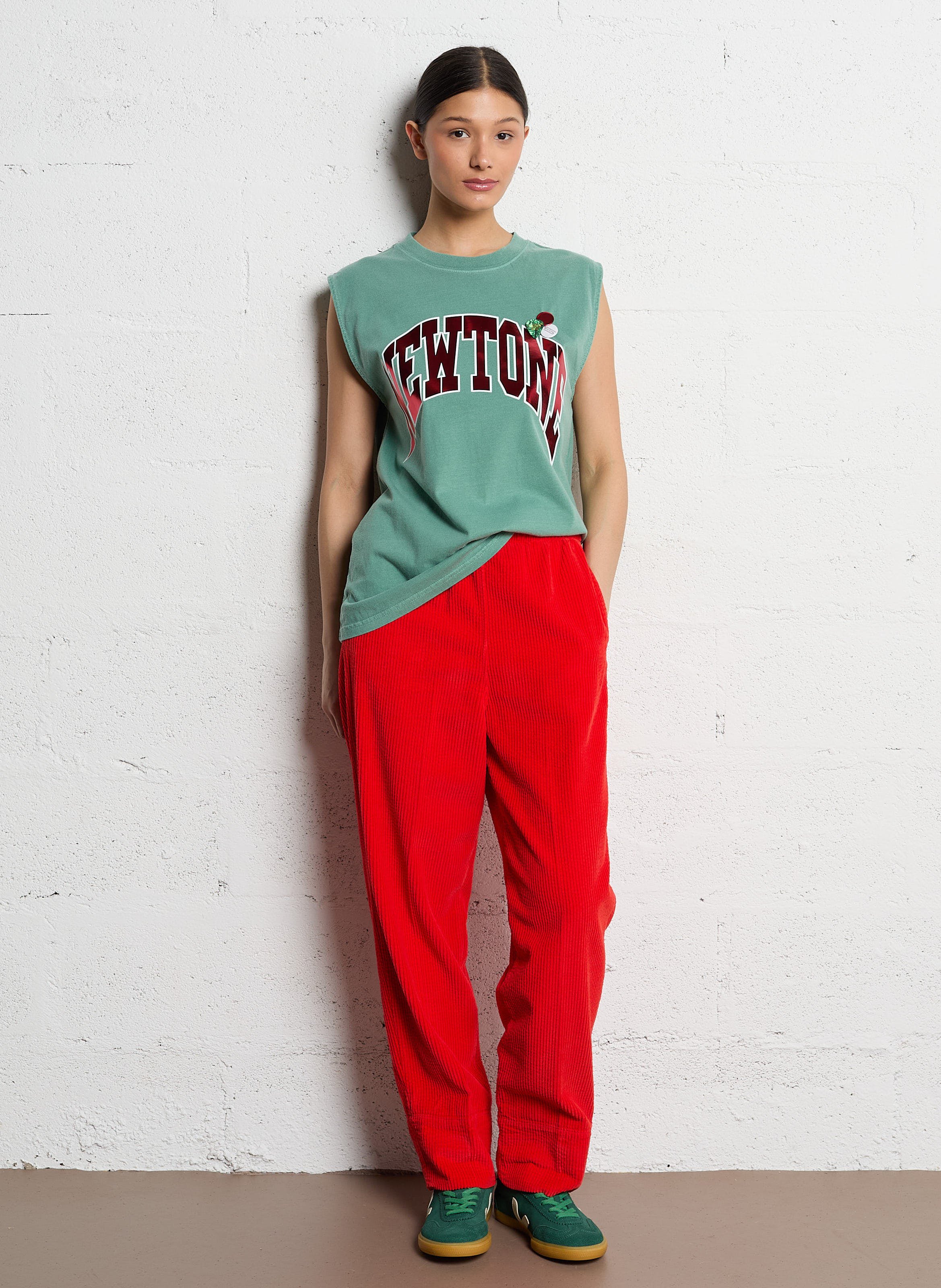 Straight fit short-sleeve printed t-shirt NEWTONE Green