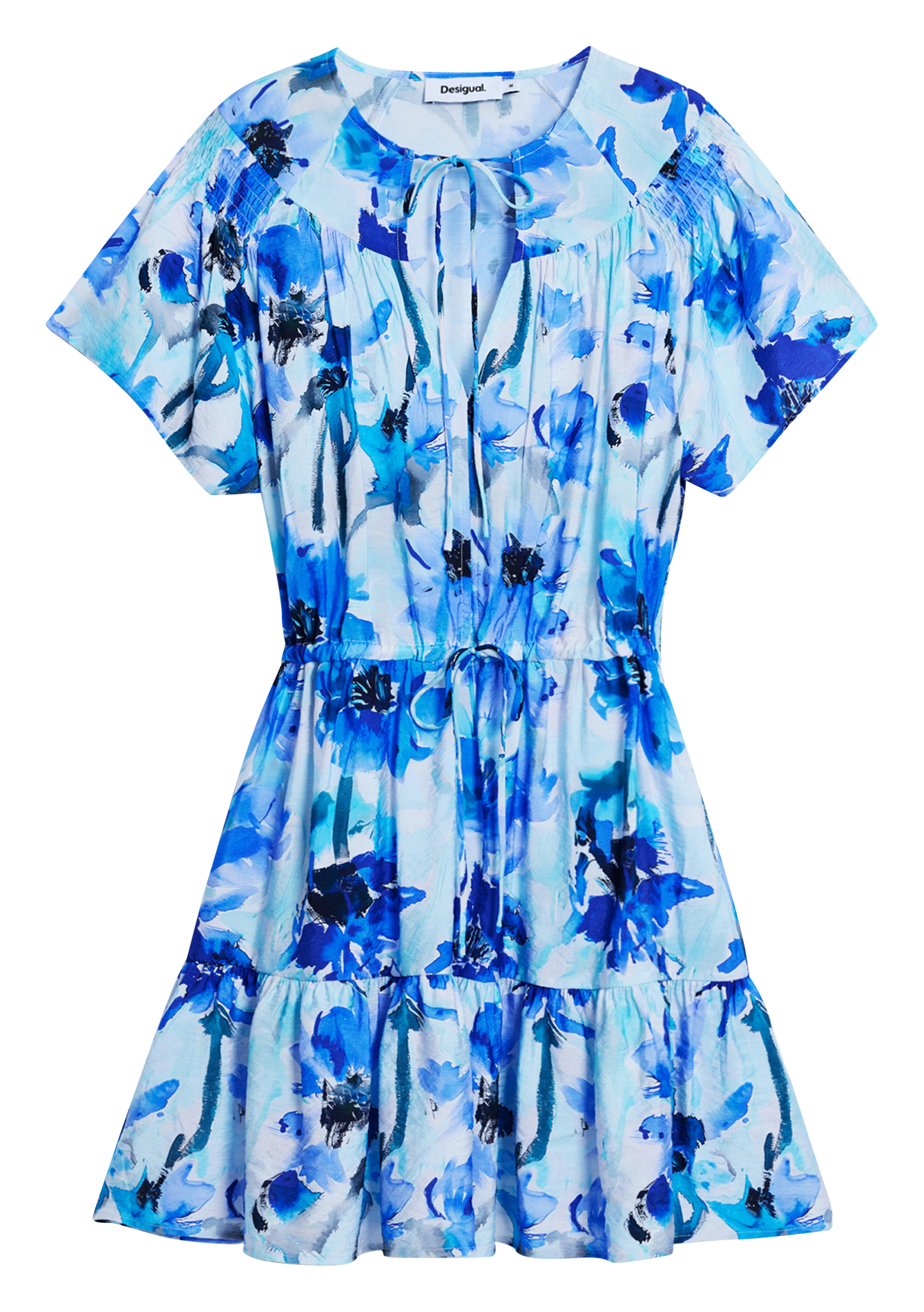 Robe courte col rond à imprimé floral  DESIGUAL Multicolore