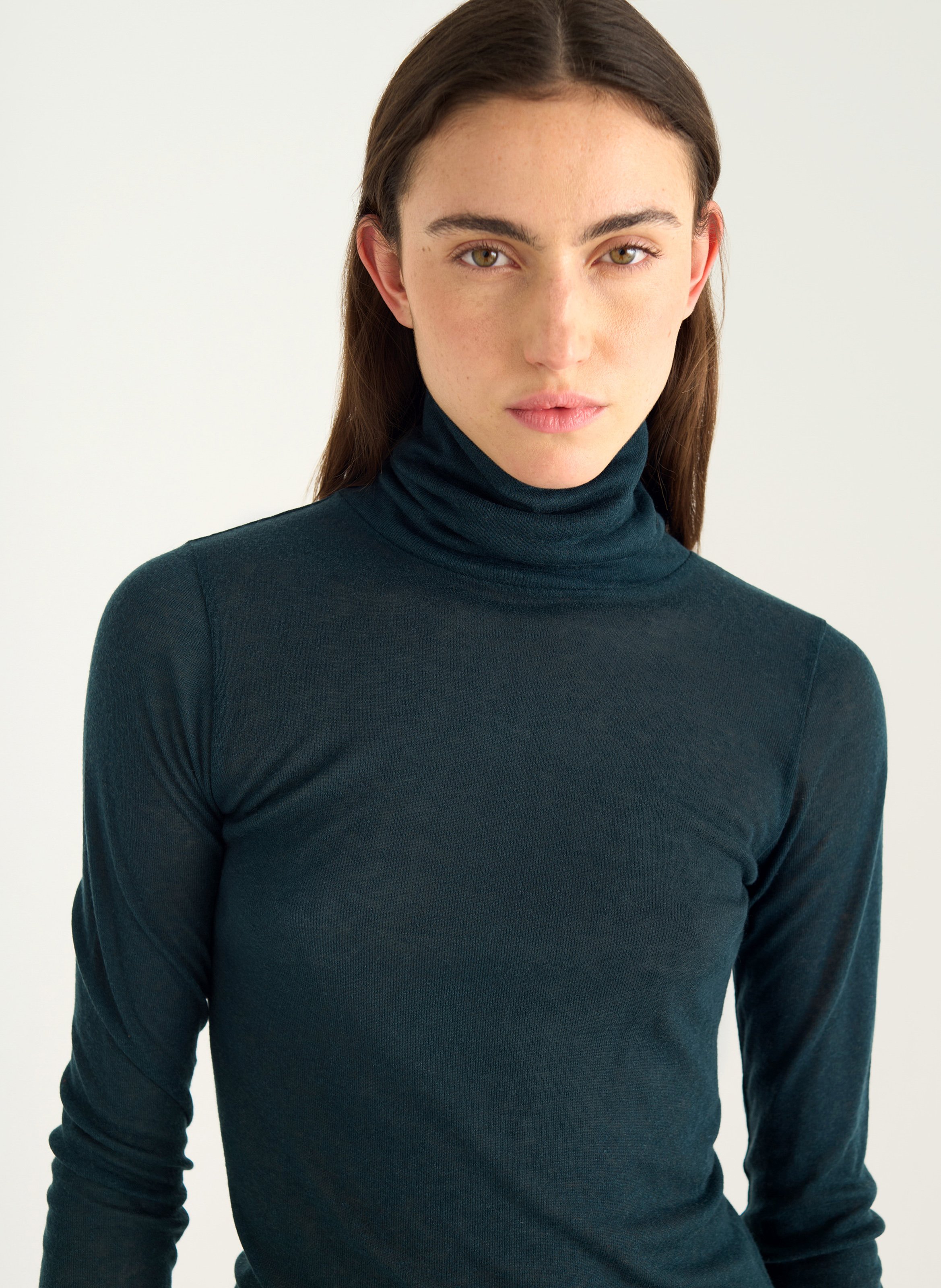 Rollkragenpullover aus Baumwoll-Mix ACOTE Grun