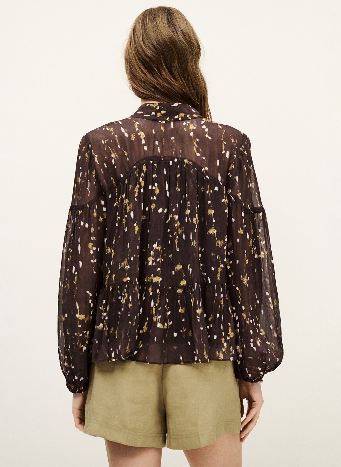 Blouse droite imprimée BA&SH Marron