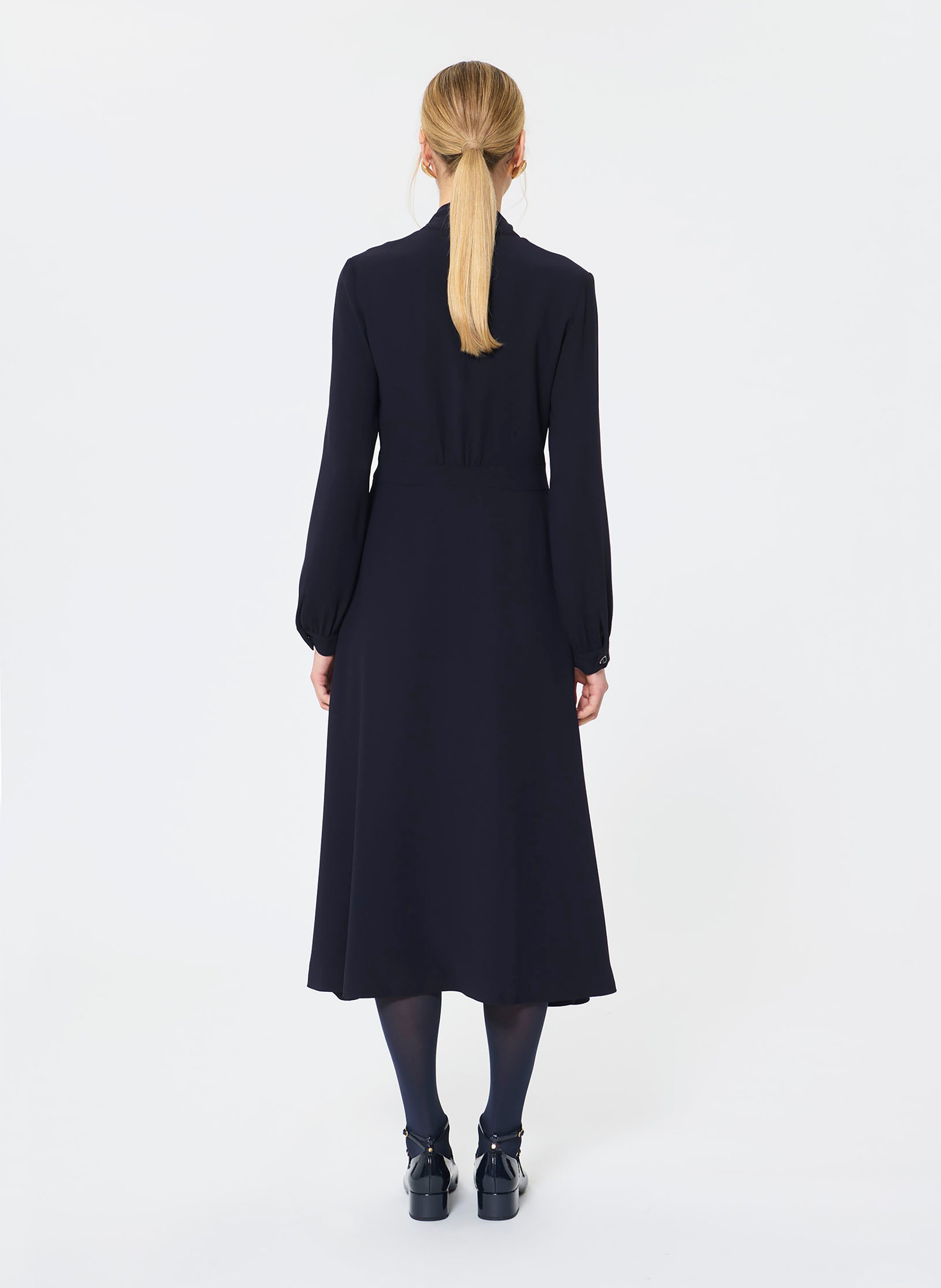 Long pussy-bow dress TARA JARMON Blue