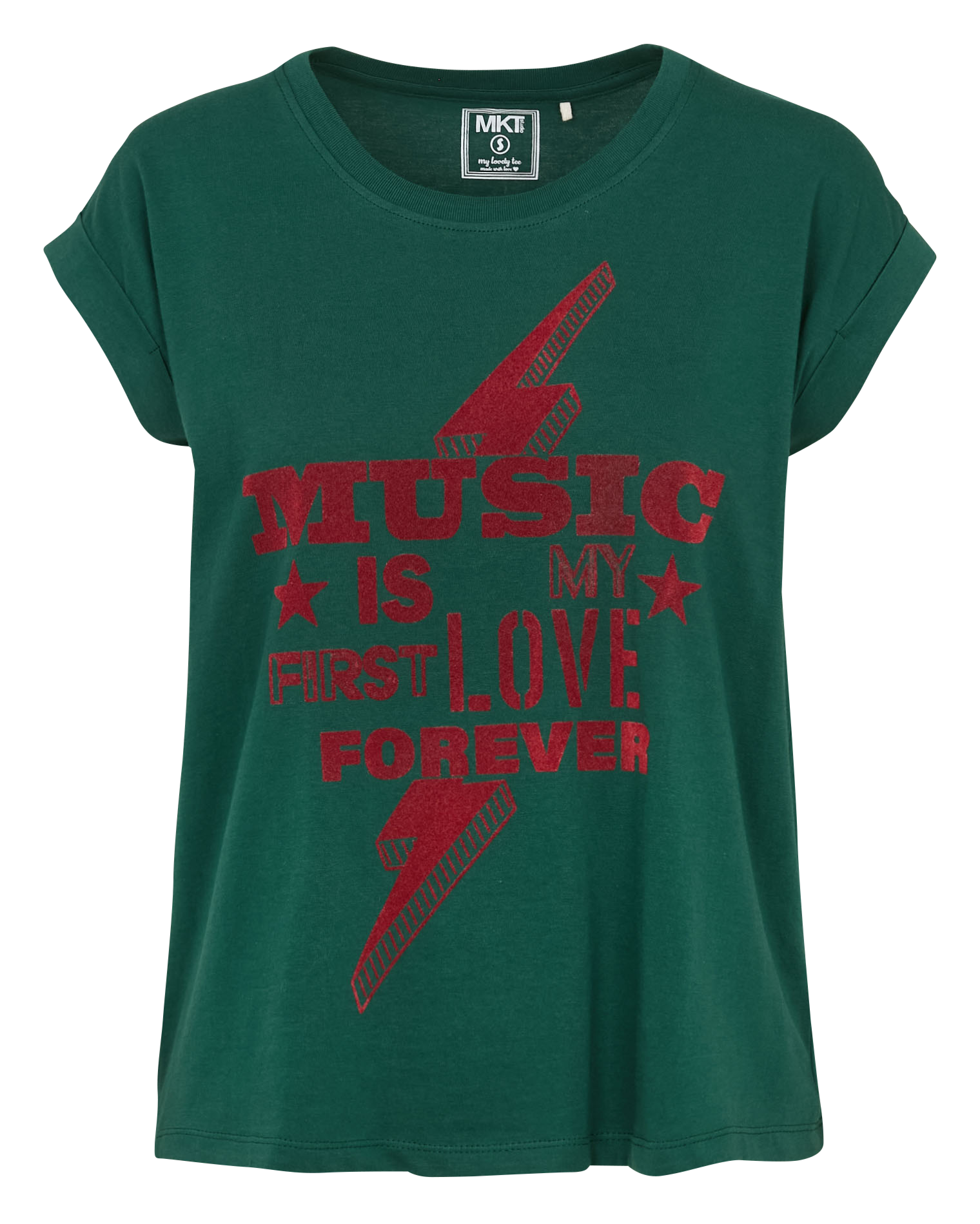 Tee-shirt droit col rond en coton MKT Vert