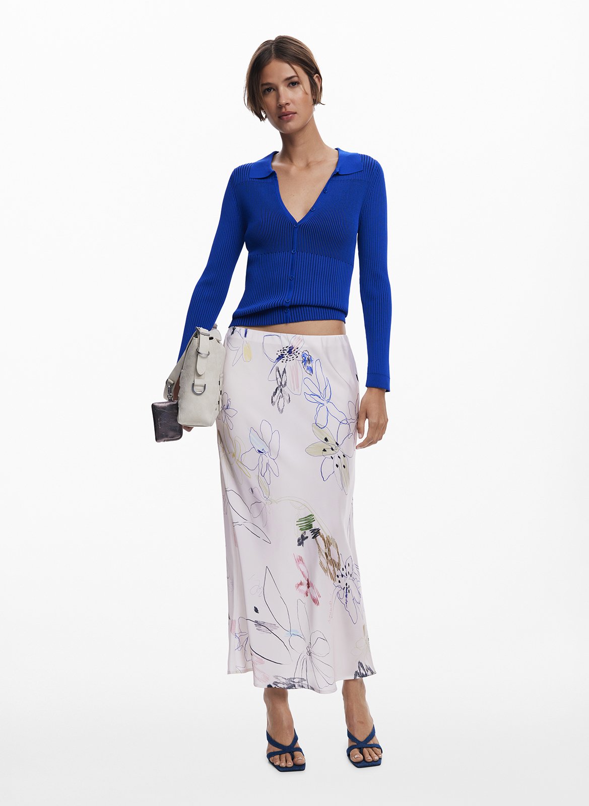 Jupe longue imprimée DESIGUAL Blanc