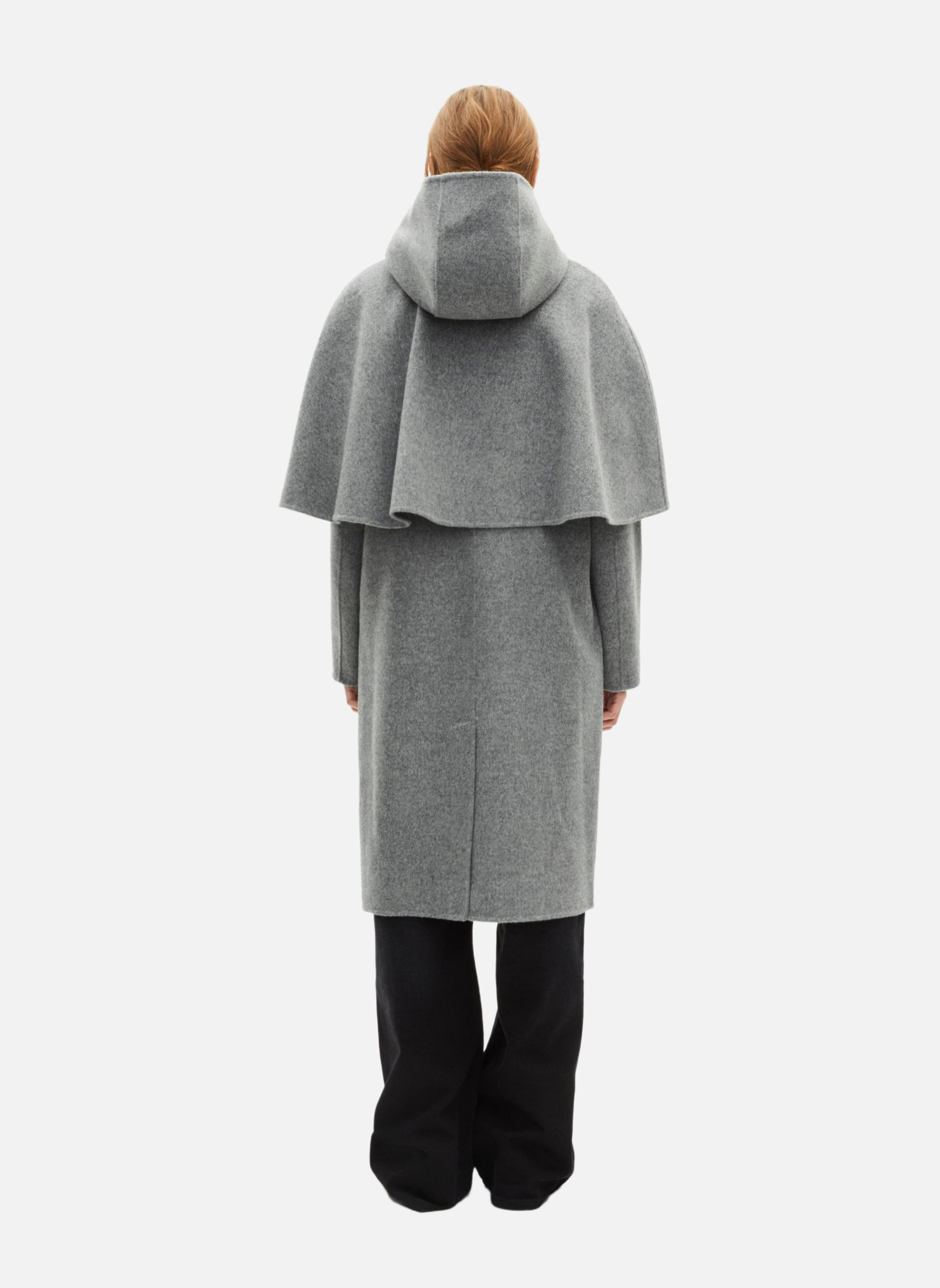 Long double-faced coat with cape THE KOOPLES Grey