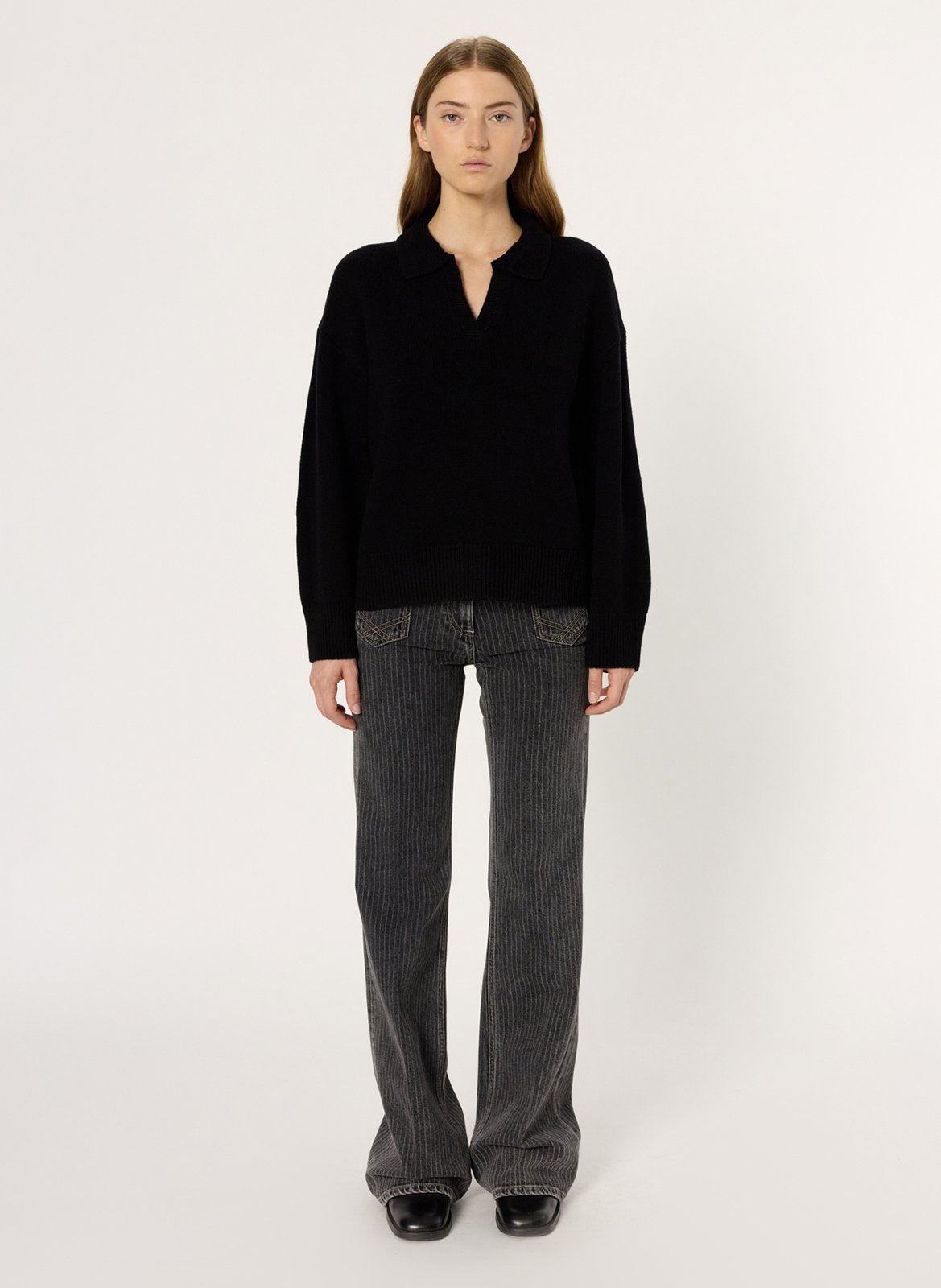 Pull col tunisien en laine GERARD DAREL Noir