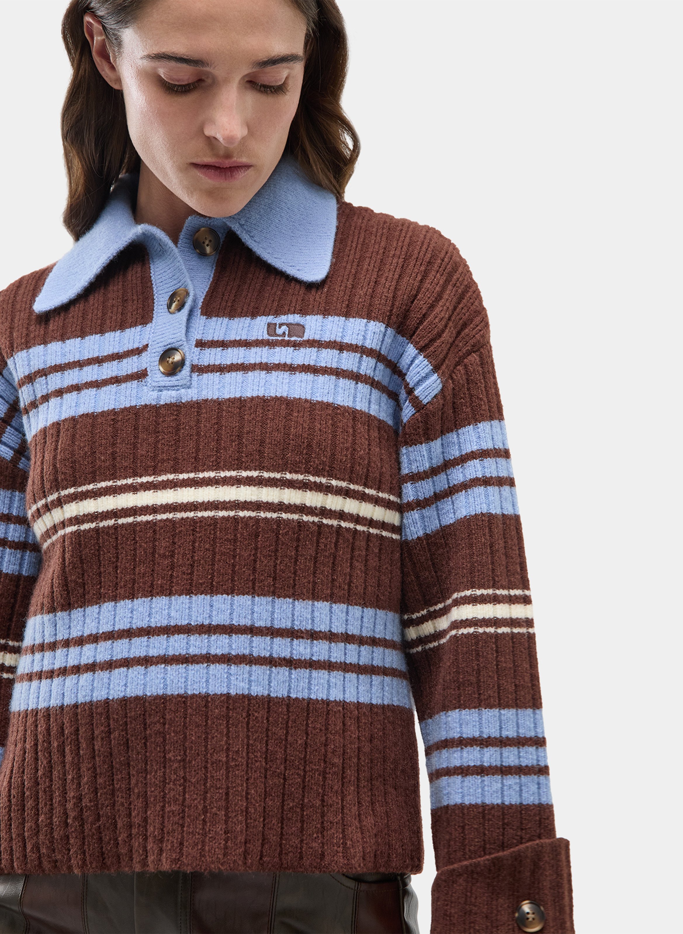 Pull col classique à rayures LAAGAM Multicolore