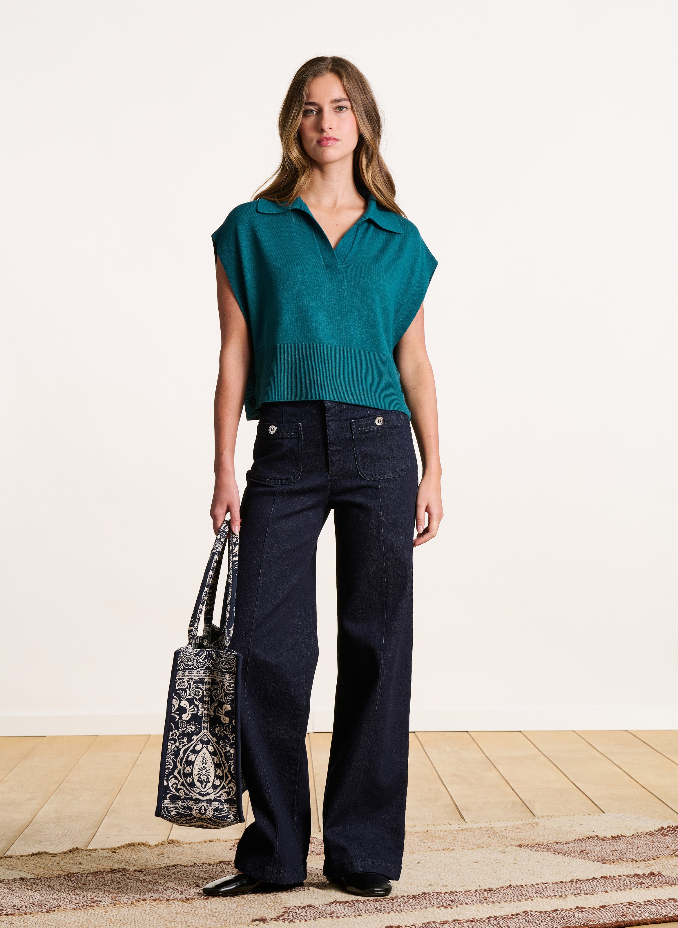 Oversized trui met polokraag LA FEE MARABOUTEE Groen