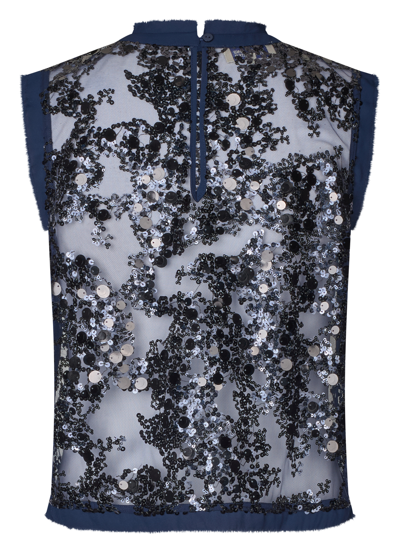 Embroidered round neck top BAUM UND PFERDGARTEN Blue