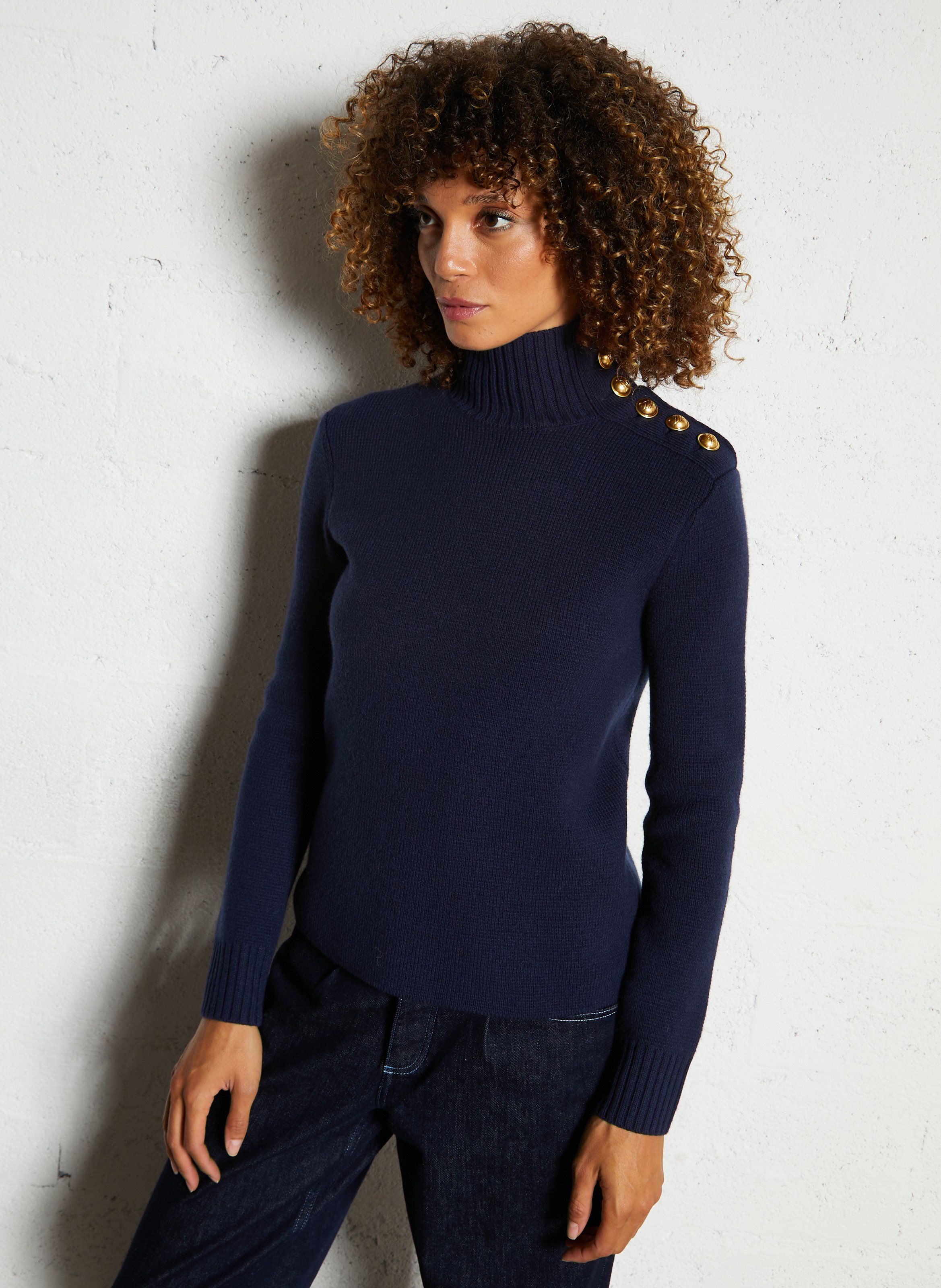 Gerade geschnittener Wollpullover LAURENCE BRAS Blau