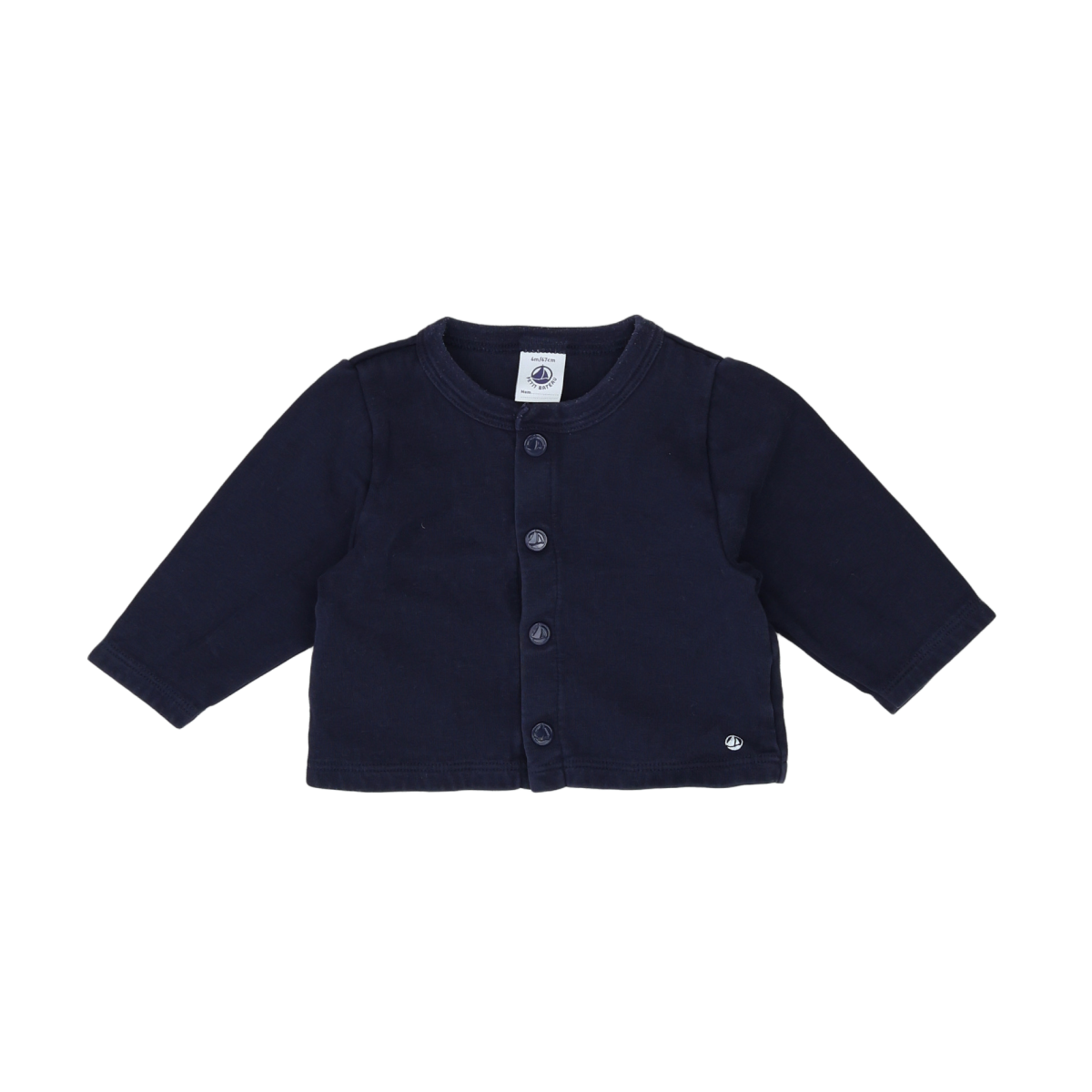 Blue baby cardigan - 6 months PETIT BATEAU - Seconde Main Blue