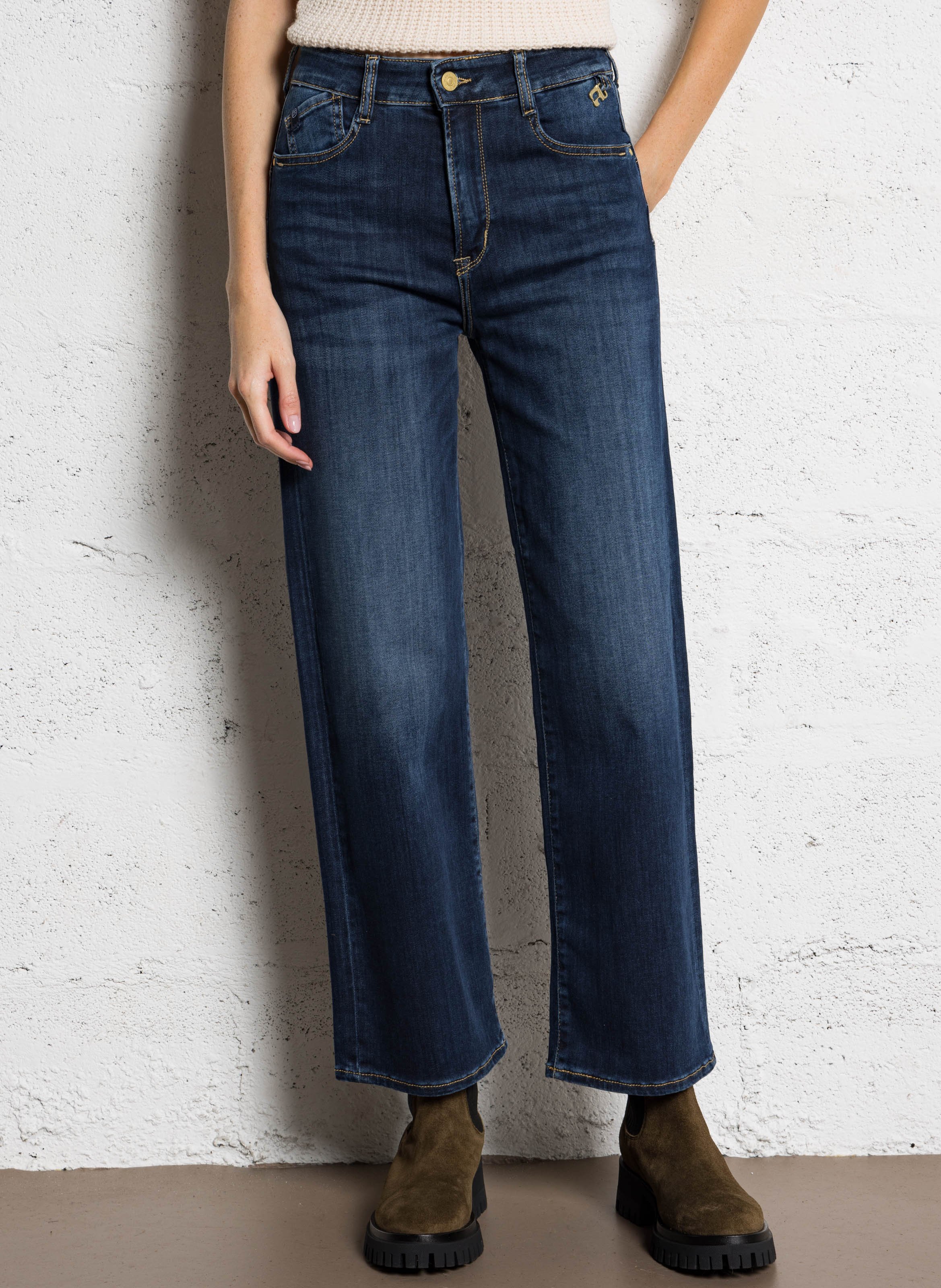 Jean évasé en coton mélangé LE TEMPS DES CERISES Bleu