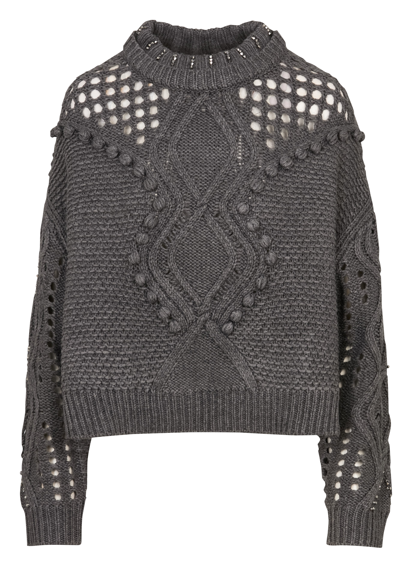 Pull oversize col rond LIU JO Gris