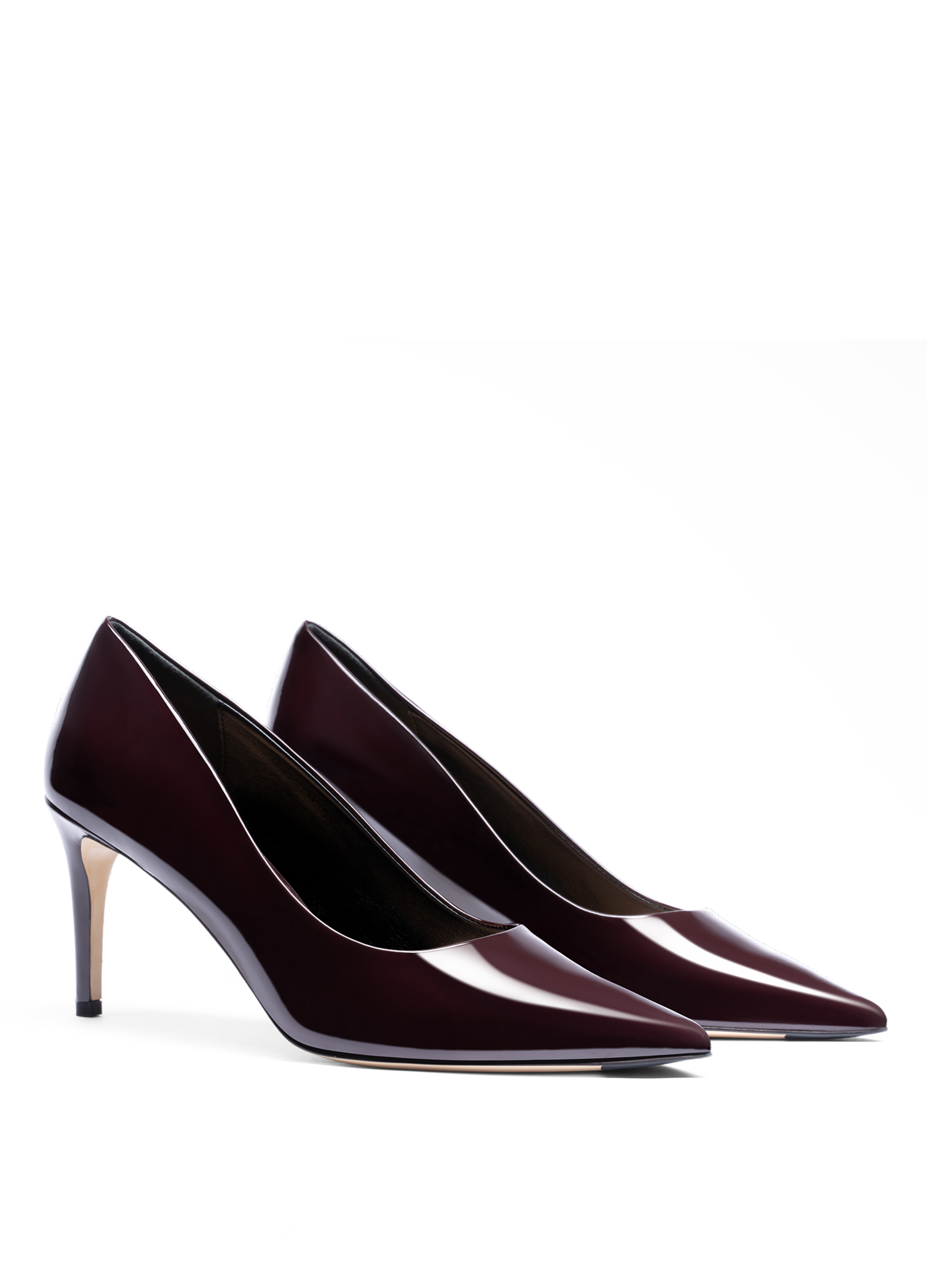 Burgundy patent leather pumps PARALLELE PARIS Red