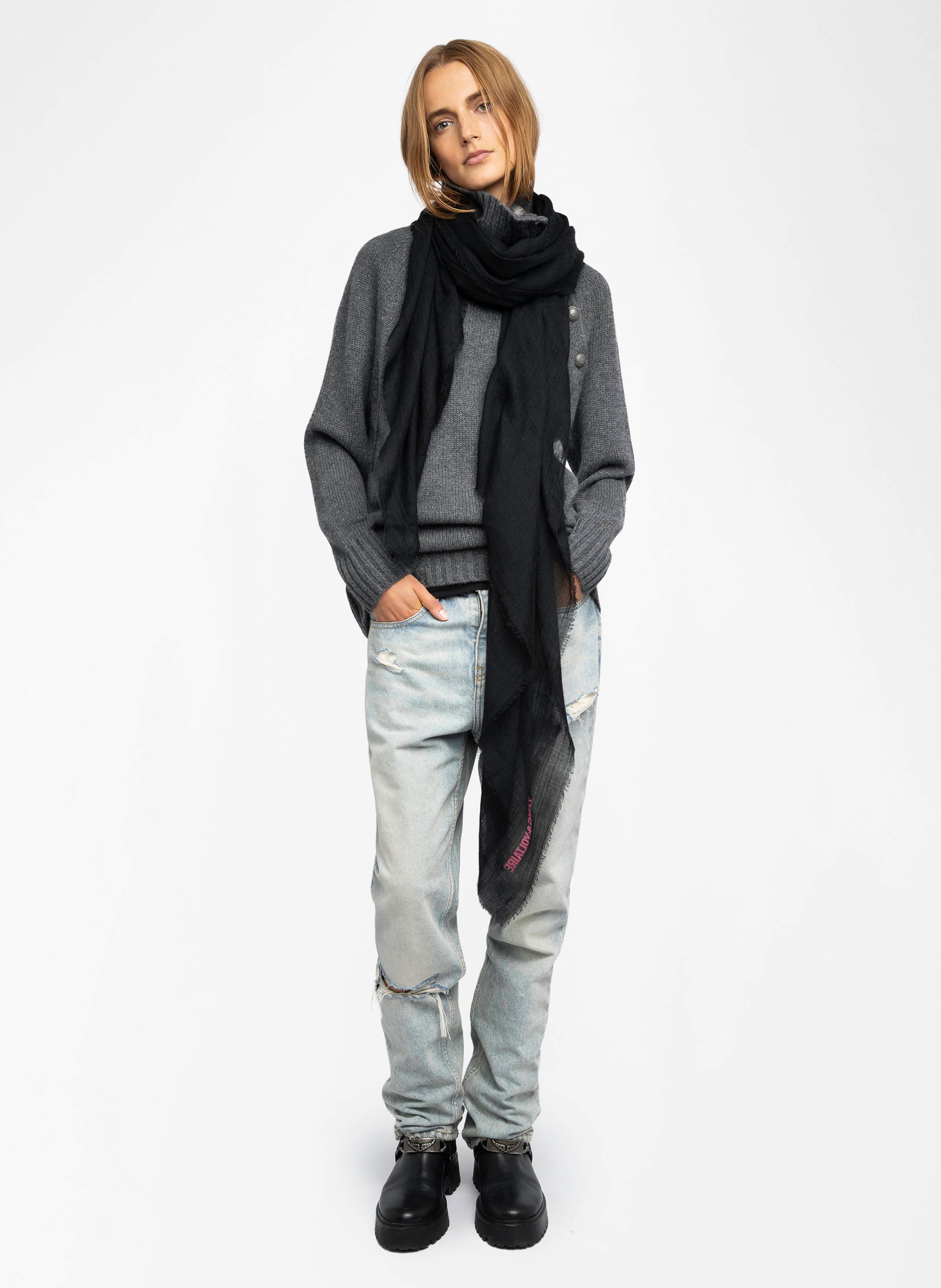 Foulard en cachemire et en laine ZADIG&VOLTAIRE Noir