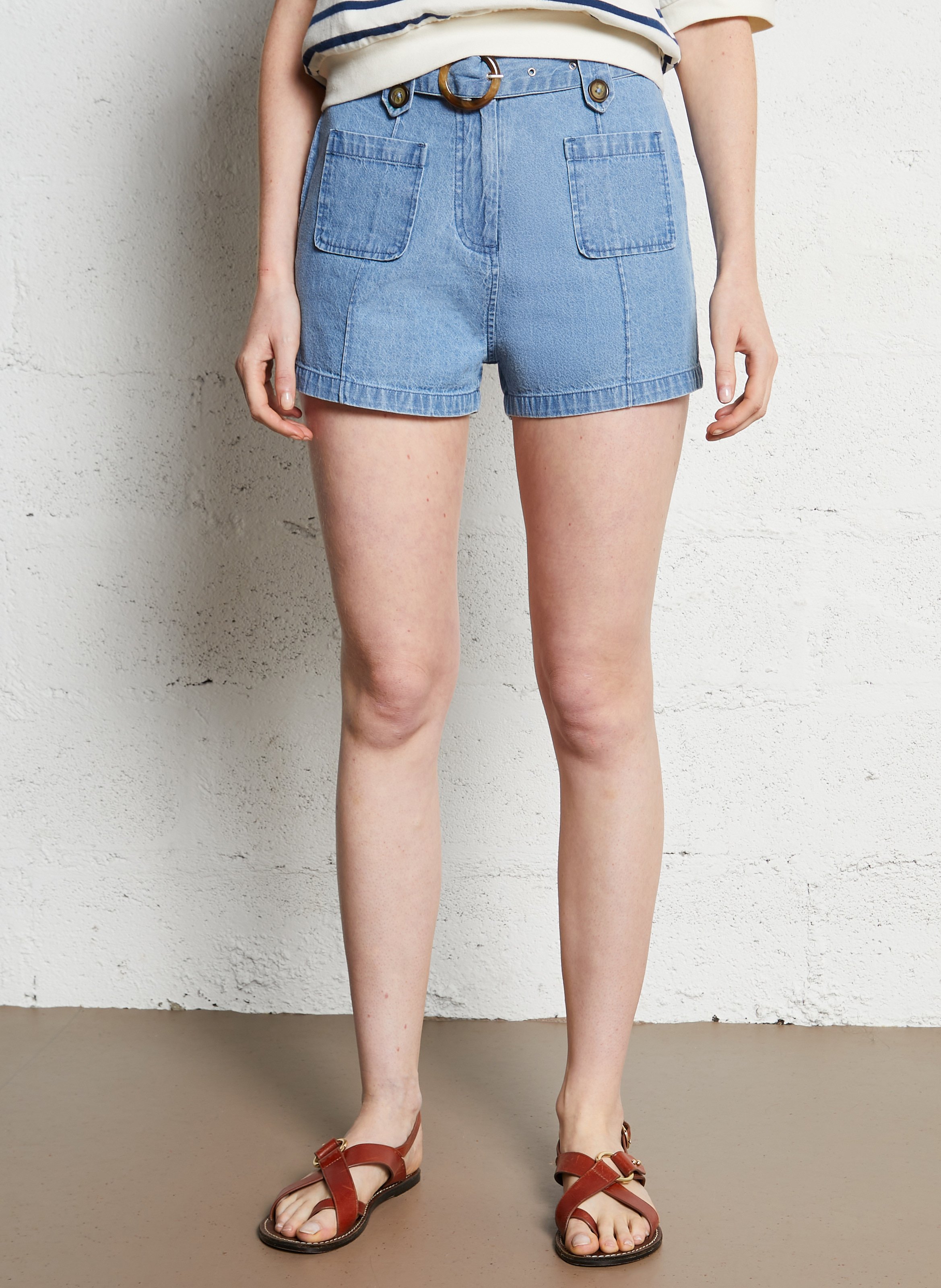 Babe denim high-waisted shorts EMILE ET IDA