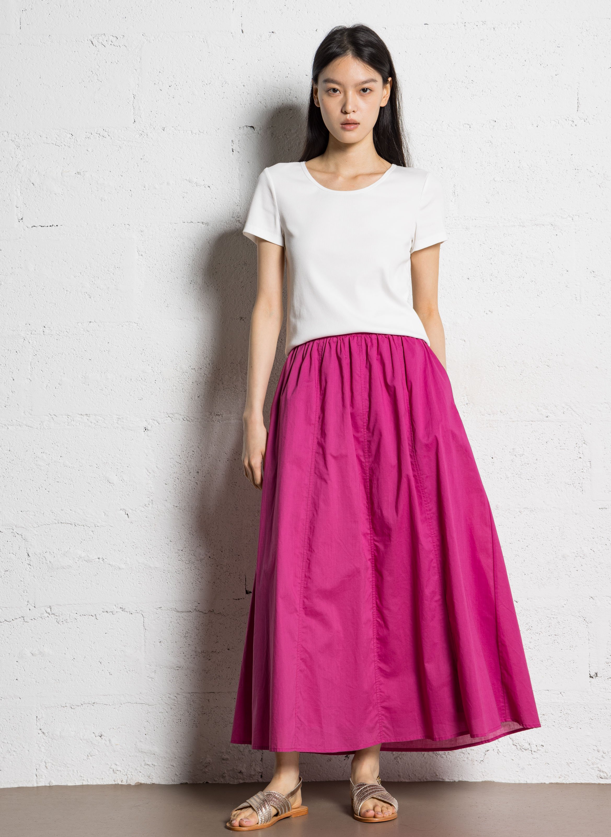 Fitted ribbed round neck t-shirt JC SOPHIE White