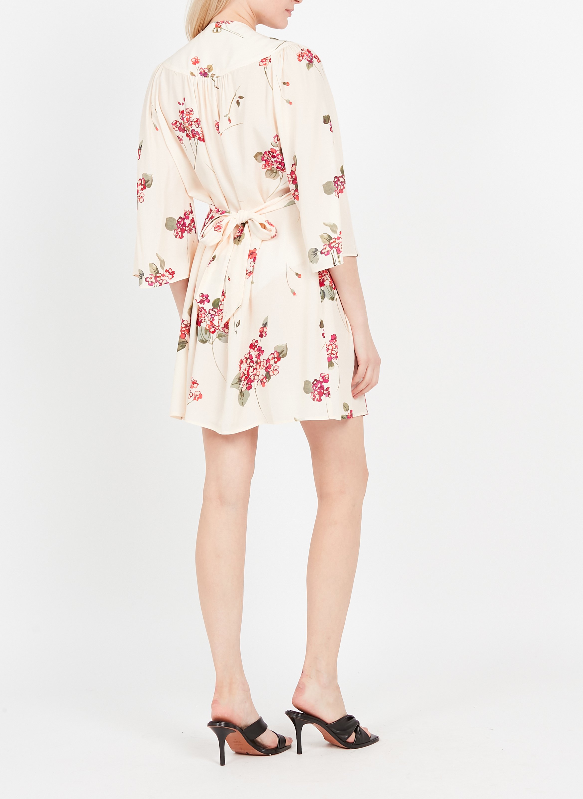 Short printed V-neck dress TWINSET Black