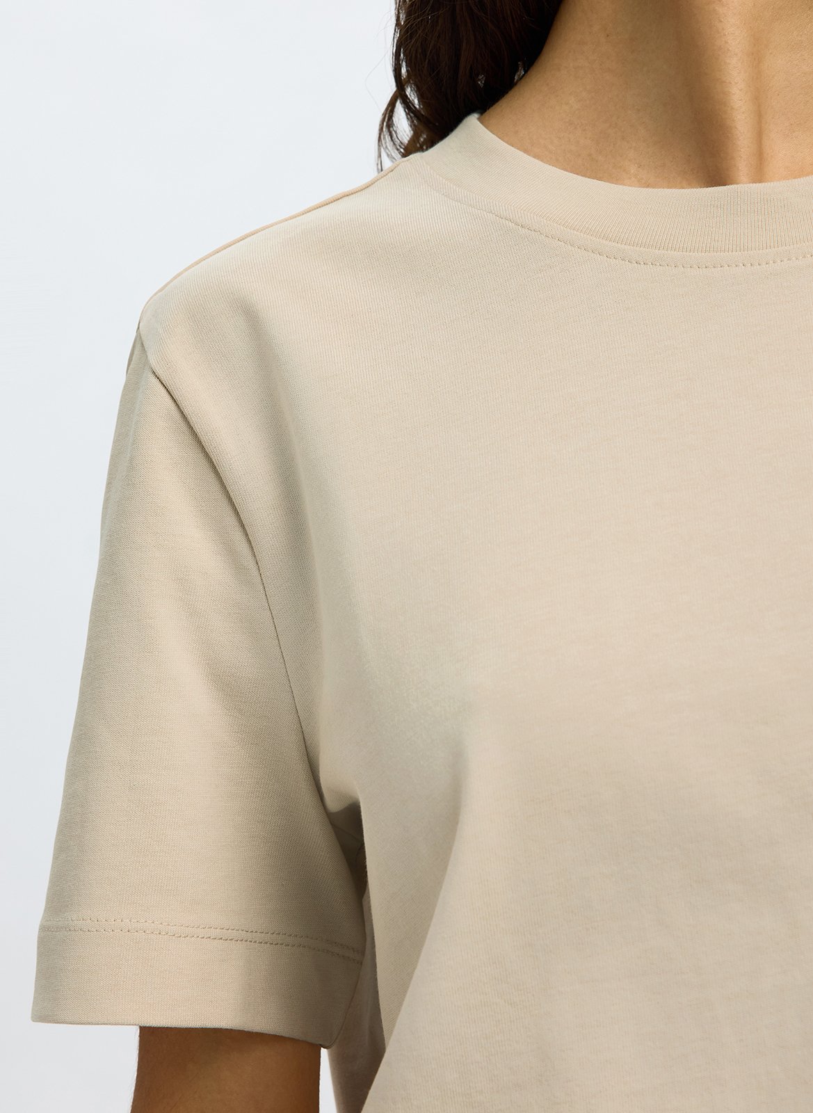 Oversized organic cotton T-shirt Beige