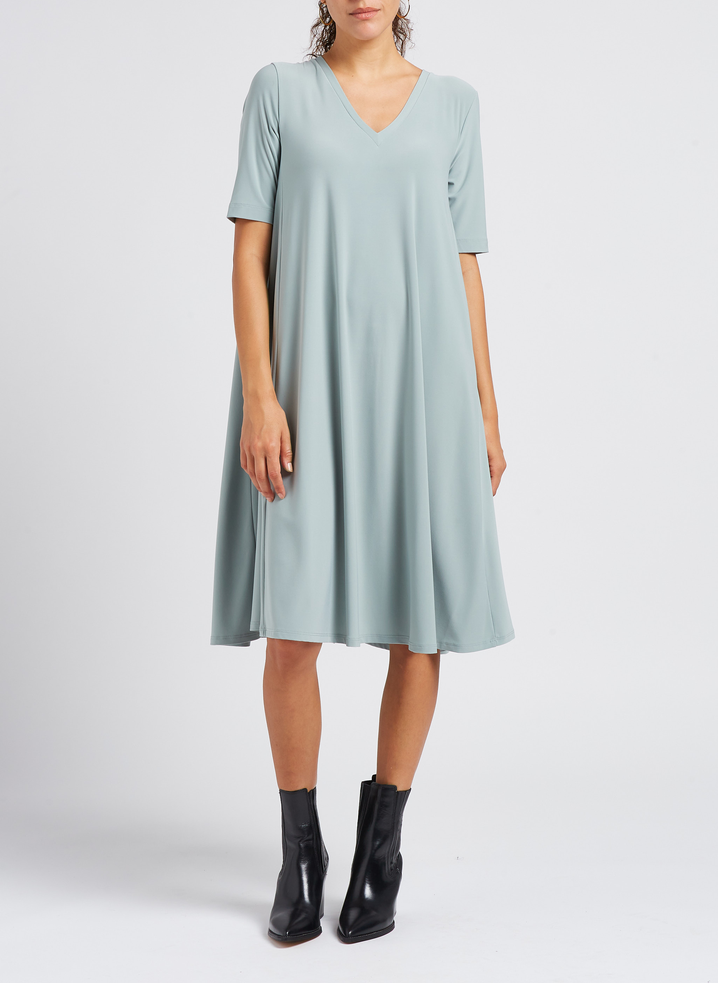 Straight v-neck midi dress MAX MARA LEISURE Green