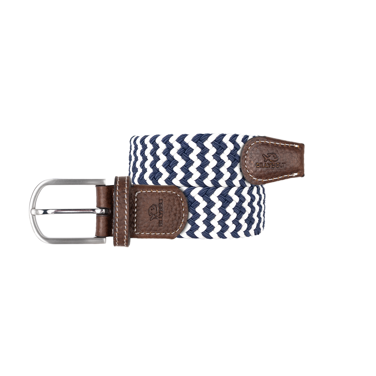 Multicolored braided elastic belt BILLYBELT Blue