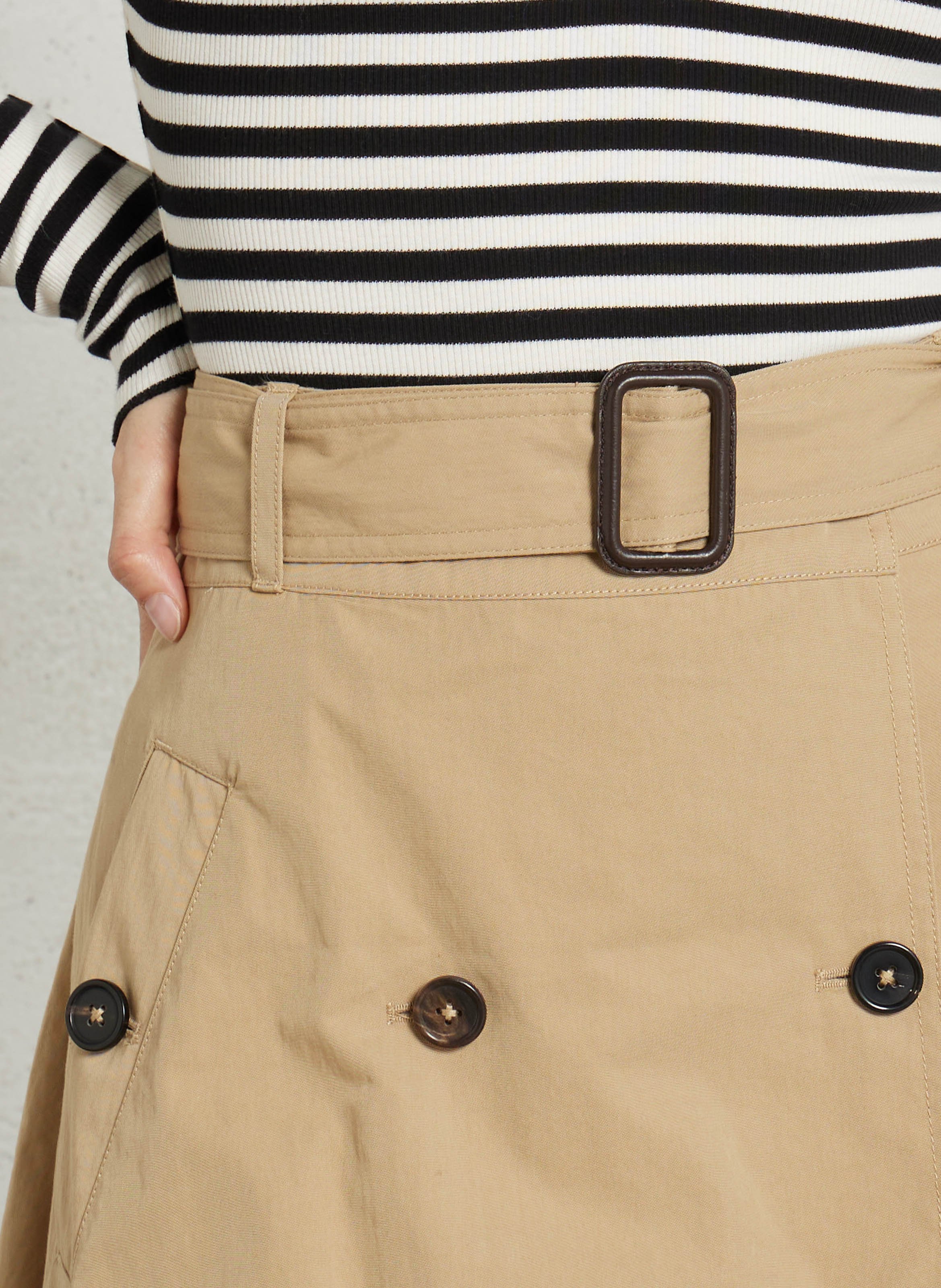 Flared skirt in blended cotton BELLEROSE Brown