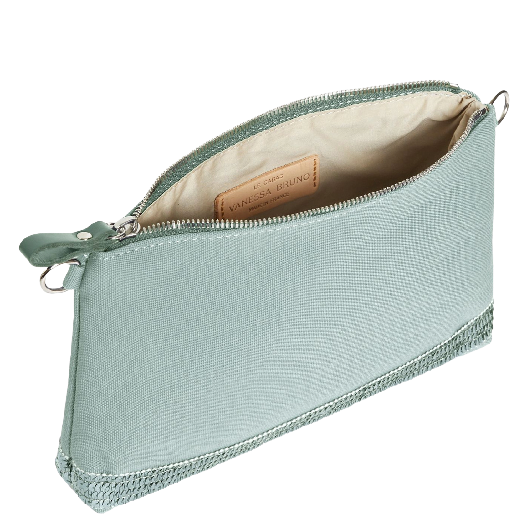 Pochette à sequins en coton Vert