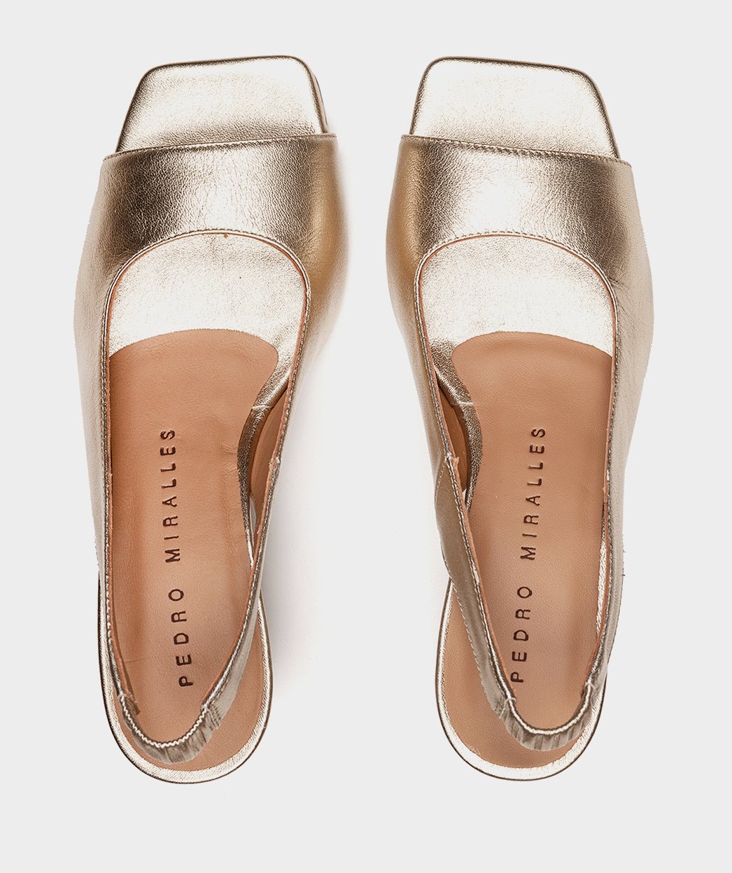 Low heel leather sandals. PEDRO MIRALLES Golden