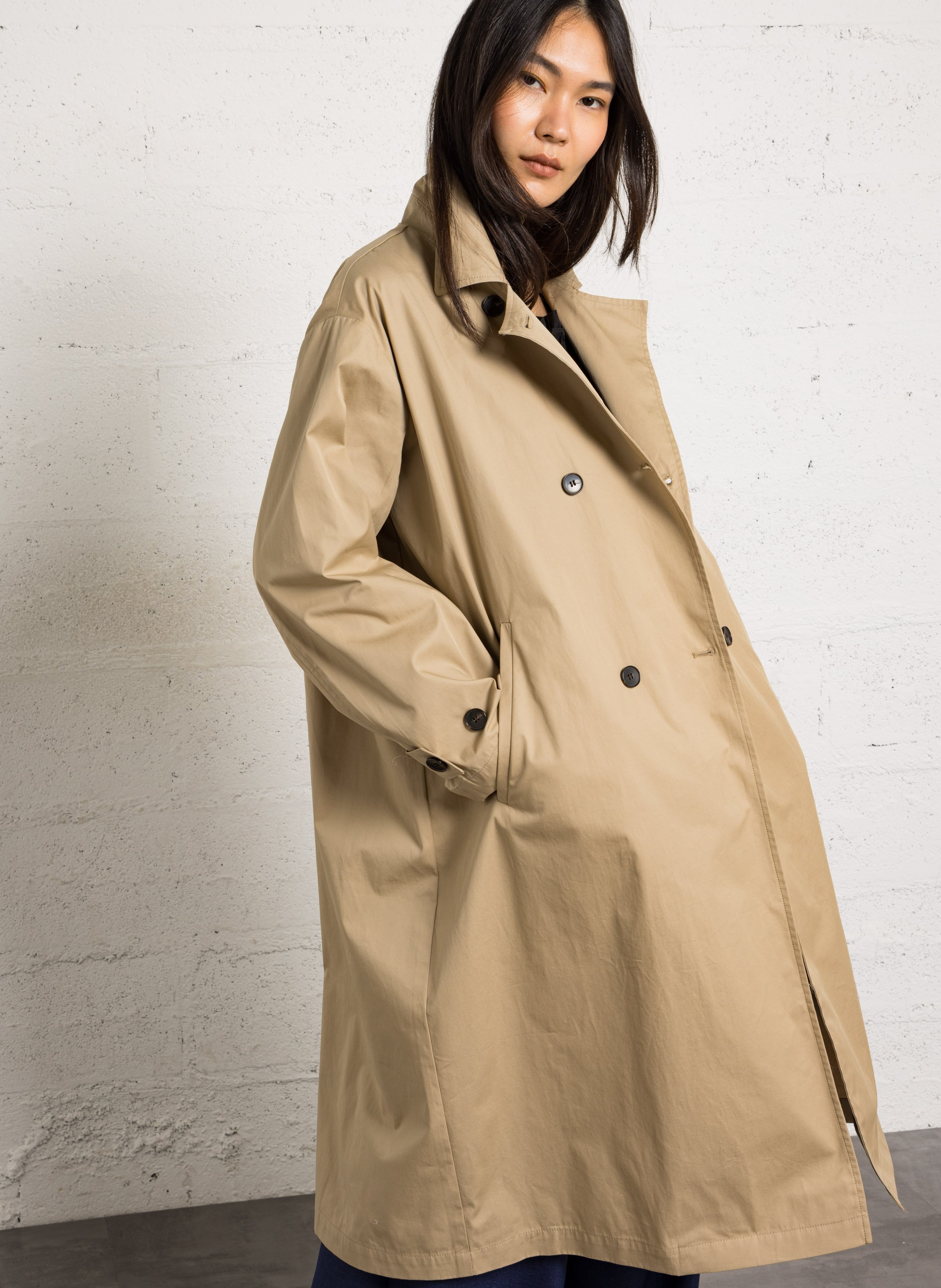Trench col classique en coton BELLEPIECE Beige