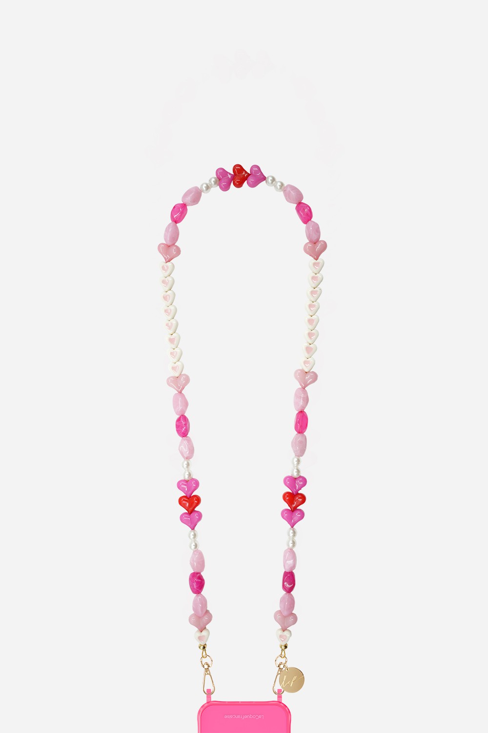 Beaded phone chain LA COQUE FRANCAISE Pink