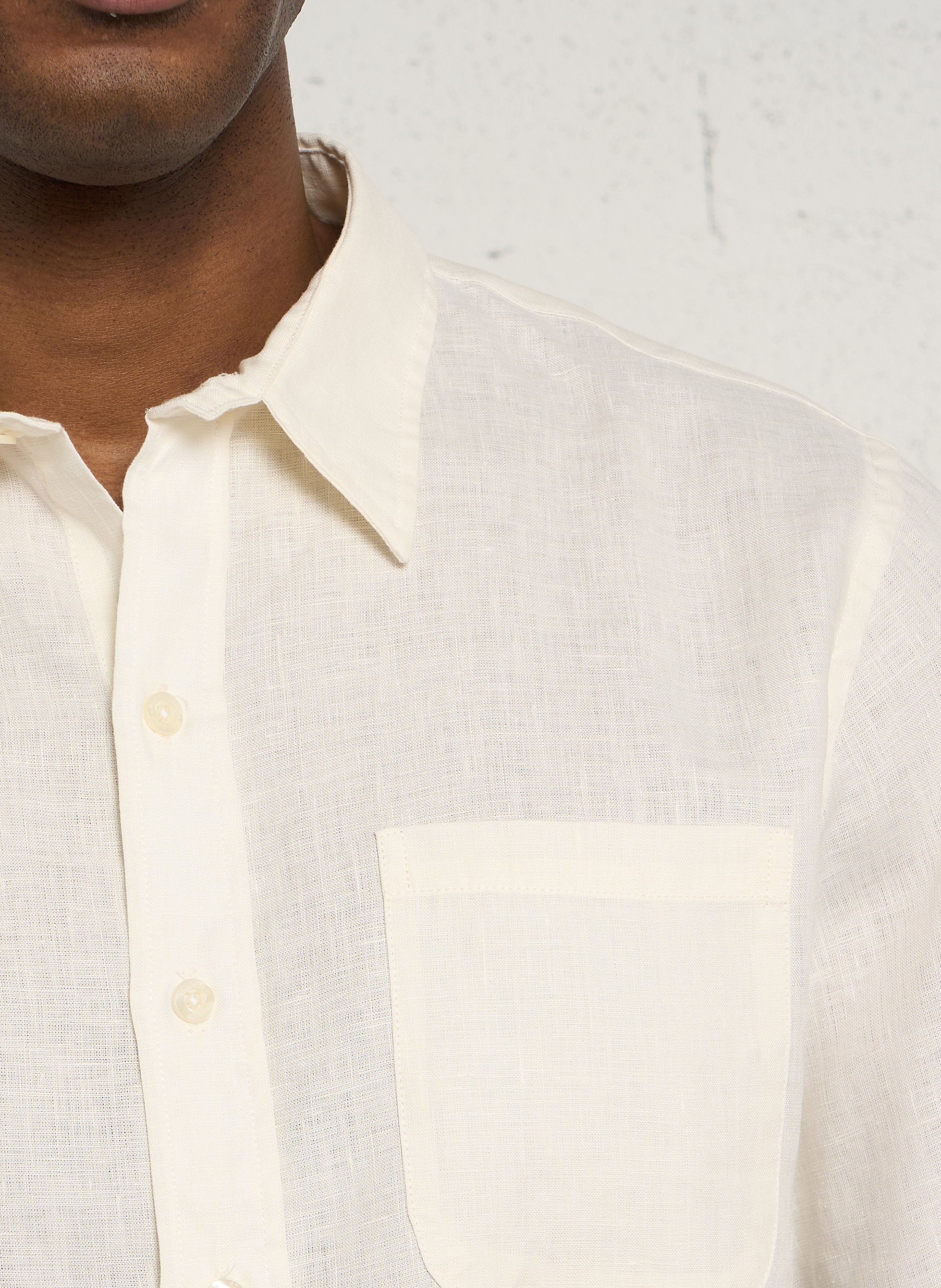 Leinenhemd mit klassischem Kragen, Regular Fit COLORFUL STANDARD Weiss